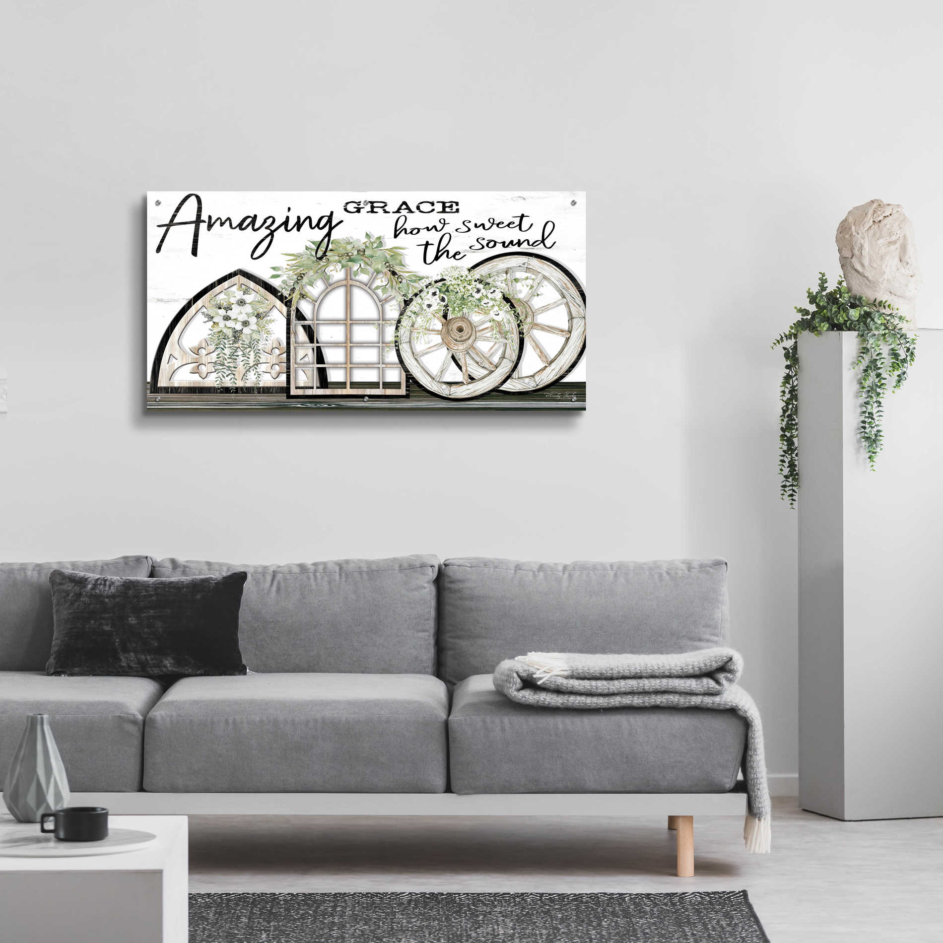 Epic Art 'Amazing Grace' by Cindy Jacobs, Acrylic Glass Wall Art,48x24