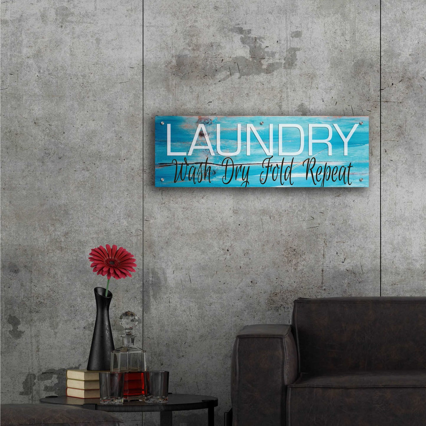 Epic Art 'Laundry - Wash, Dry, Fold, Repeat 2' by Cindy Jacobs, Acrylic Glass Wall Art,36x12