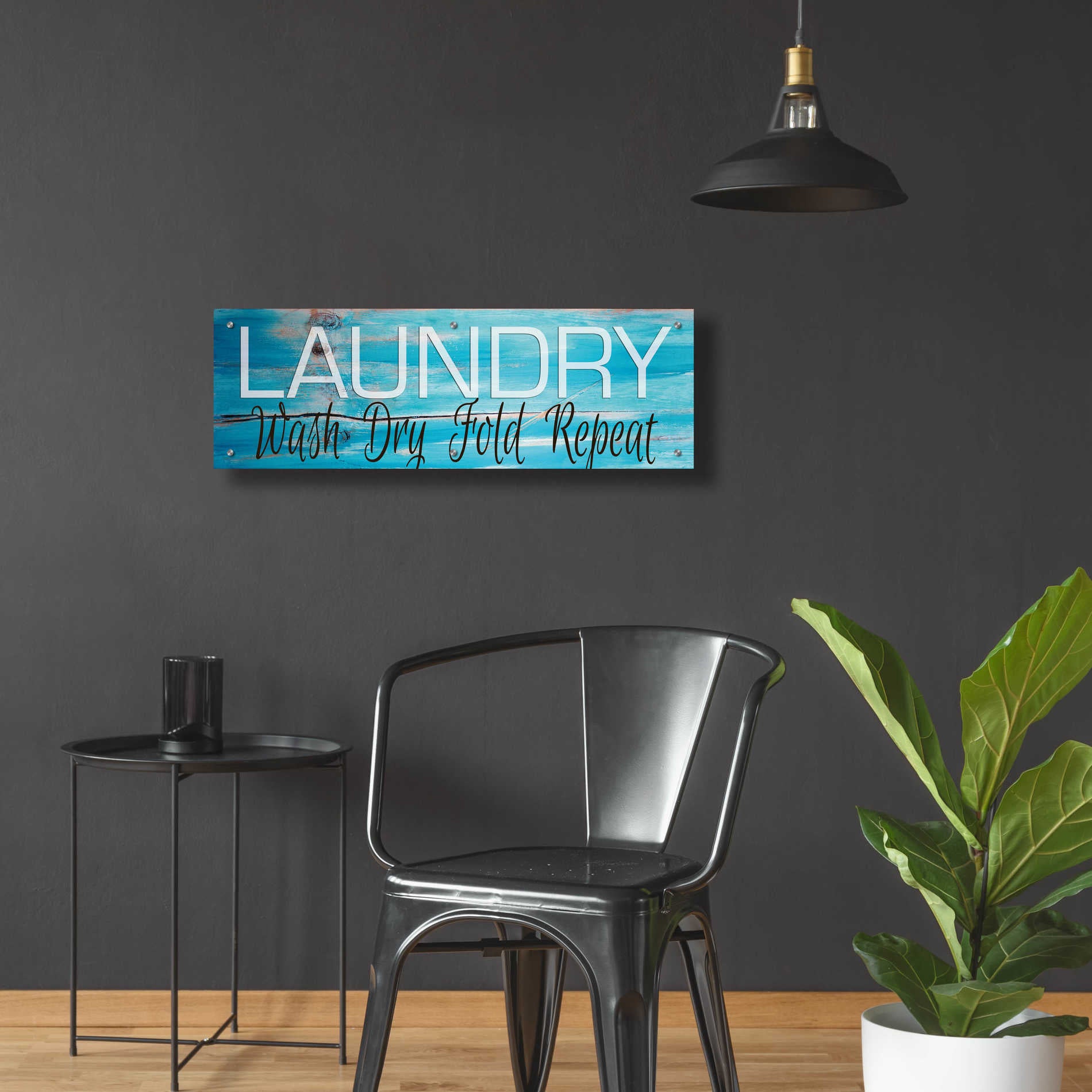 Epic Art 'Laundry - Wash, Dry, Fold, Repeat 2' by Cindy Jacobs, Acrylic Glass Wall Art,36x12