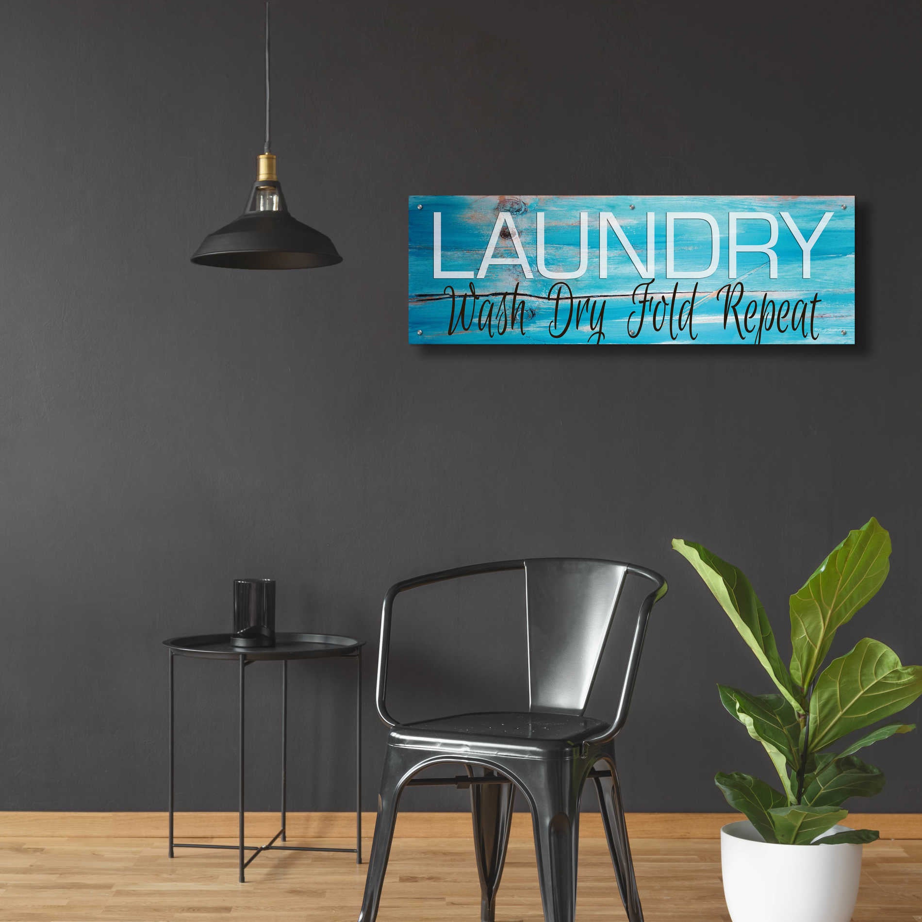 Epic Art 'Laundry - Wash, Dry, Fold, Repeat 2' by Cindy Jacobs, Acrylic Glass Wall Art,48x16