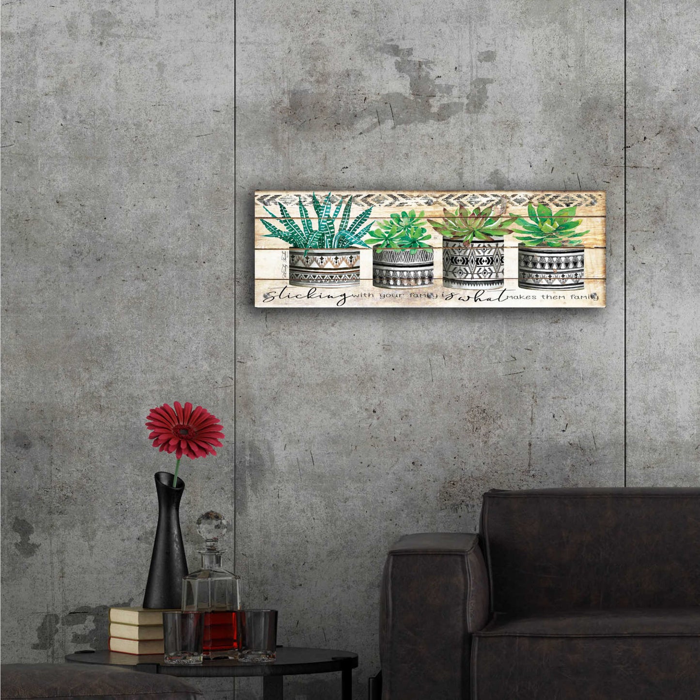 Epic Art 'Sticking with Your Family' by Cindy Jacobs, Acrylic Glass Wall Art,36x12