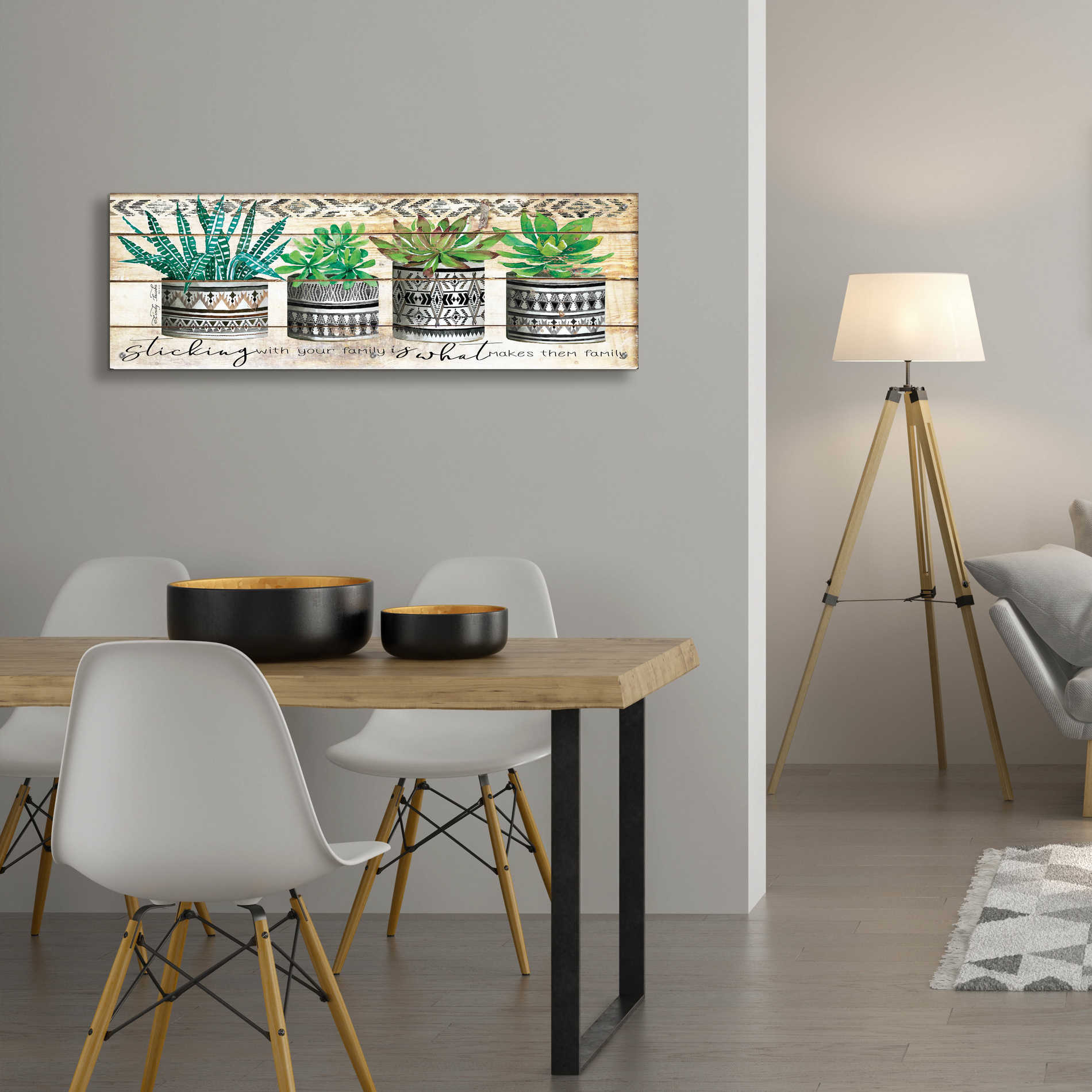 Epic Art 'Sticking with Your Family' by Cindy Jacobs, Acrylic Glass Wall Art,48x16