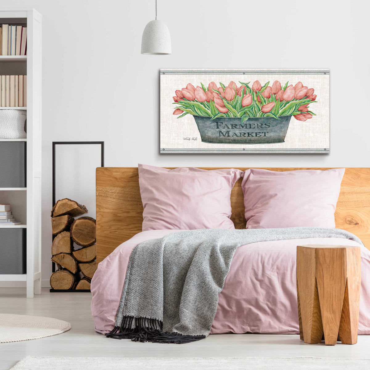 Epic Art 'Farmer's Market Blush Tulips' by Cindy Jacobs, Acrylic Glass Wall Art,48x24