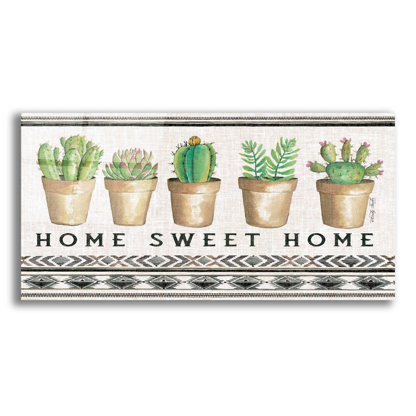 Epic Art 'Native Home Sweet Home' by Cindy Jacobs, Acrylic Glass Wall Art,24x12