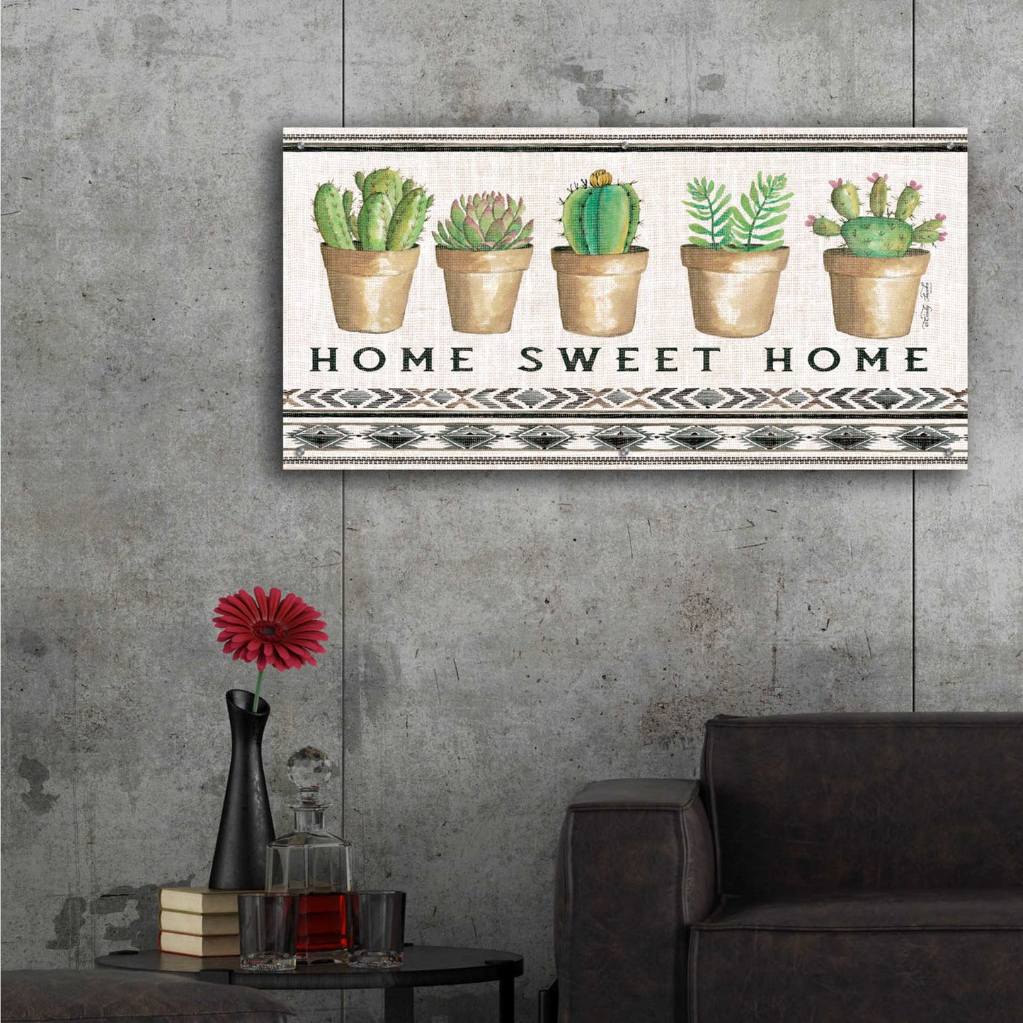 Epic Art 'Native Home Sweet Home' by Cindy Jacobs, Acrylic Glass Wall Art,48x24