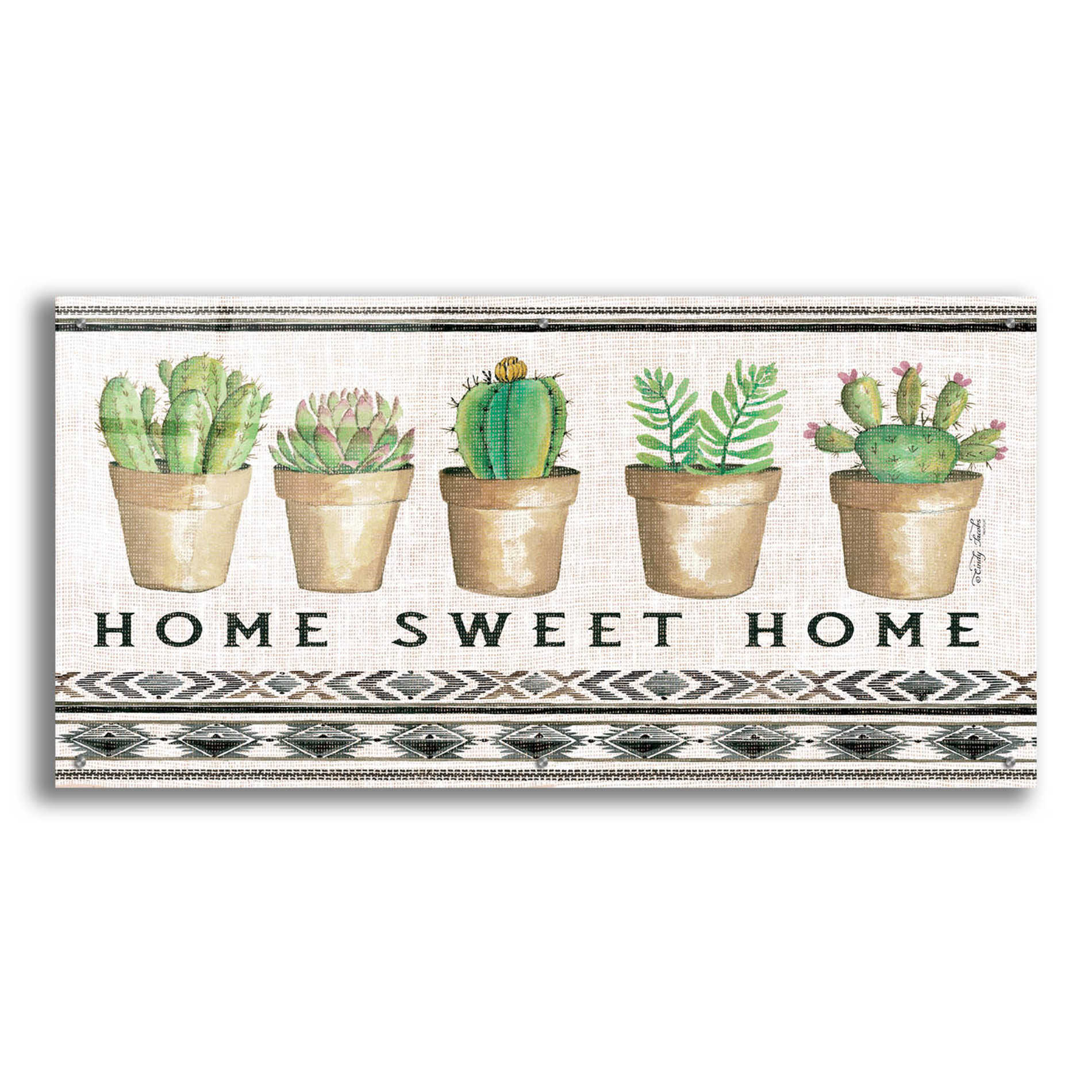 Epic Art 'Native Home Sweet Home' by Cindy Jacobs, Acrylic Glass Wall Art,48x24