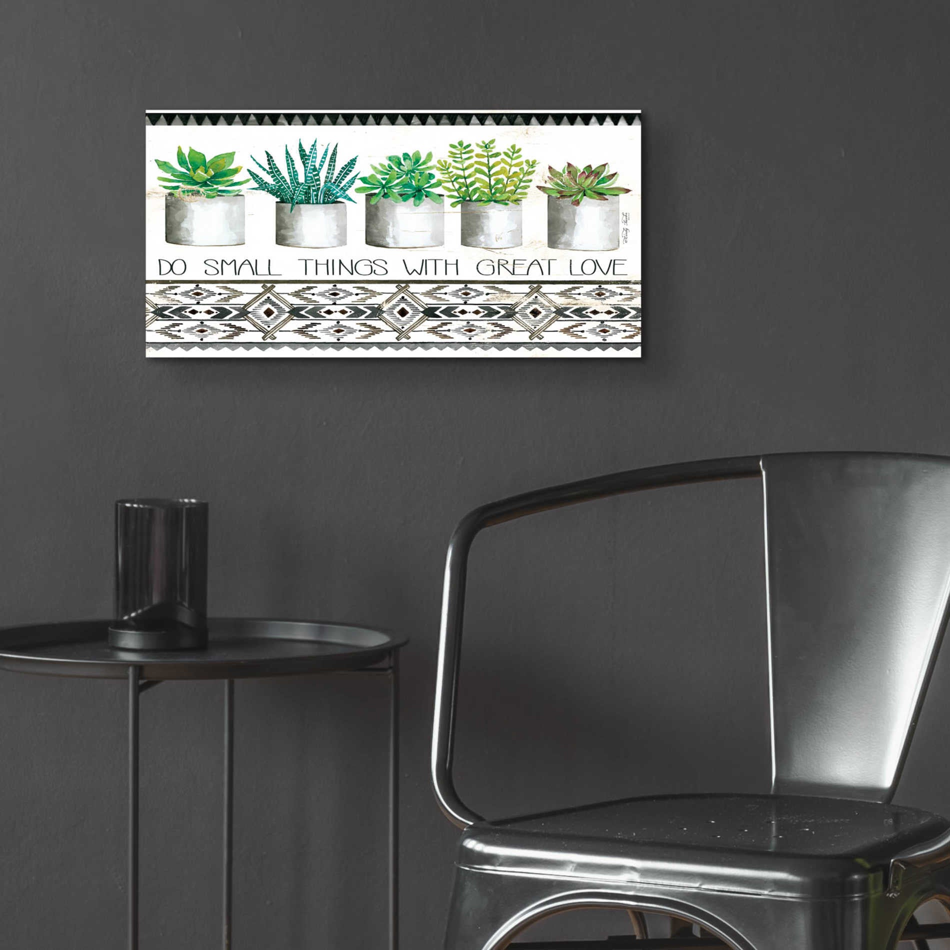 Epic Art 'Do Small Things Succulents' by Cindy Jacobs, Acrylic Glass Wall Art,24x12