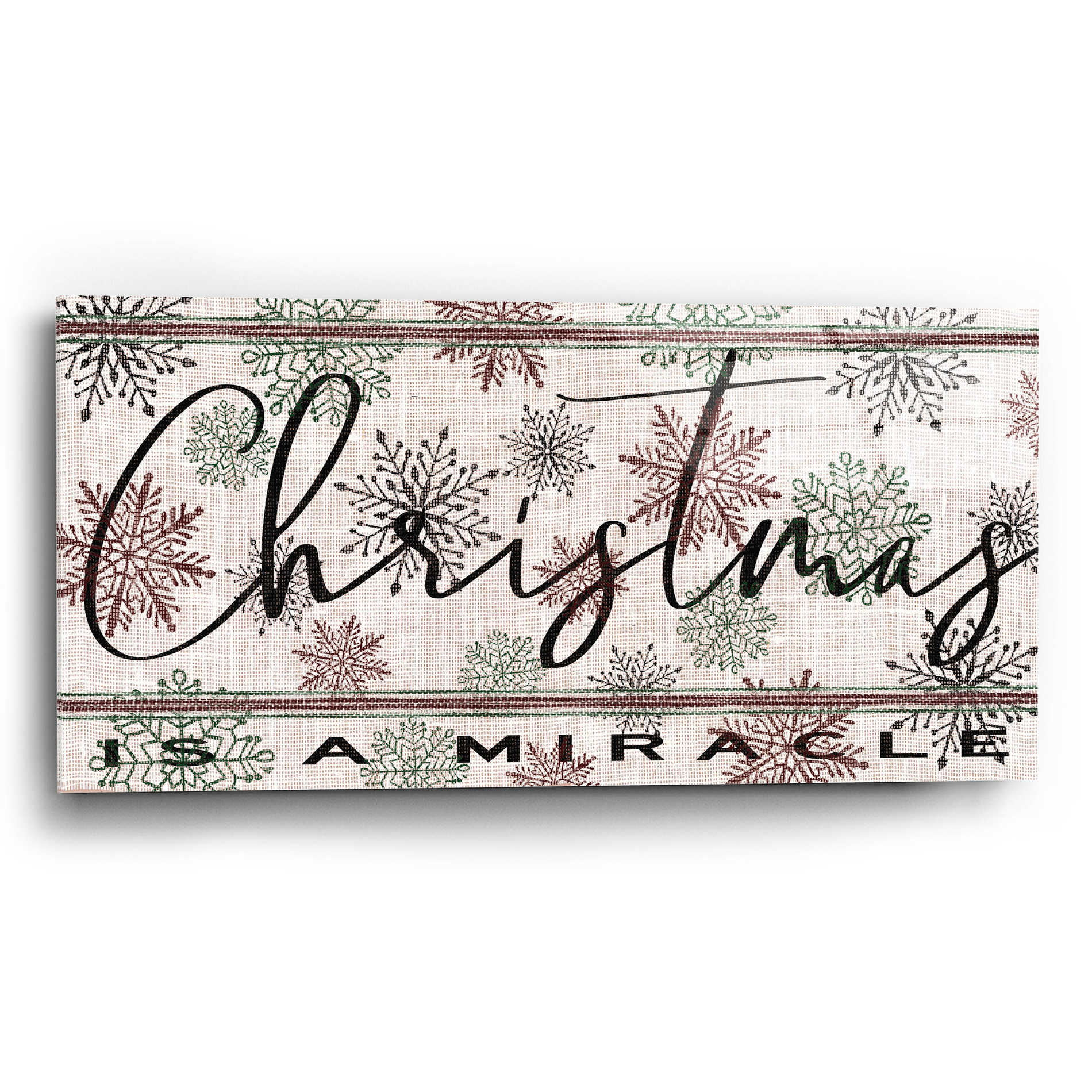 Epic Art 'Christmas is a Miracle' by Cindy Jacobs, Acrylic Glass Wall Art,24x12