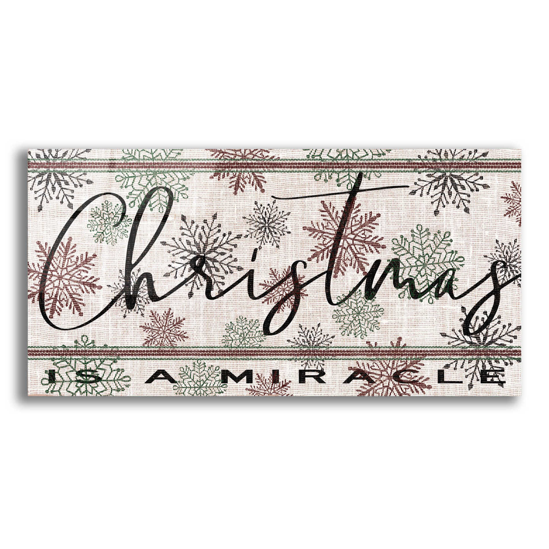 Epic Art 'Christmas is a Miracle' by Cindy Jacobs, Acrylic Glass Wall Art,24x12