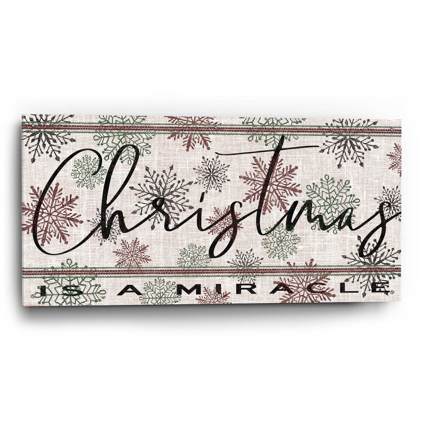 Epic Art 'Christmas is a Miracle' by Cindy Jacobs, Acrylic Glass Wall Art,48x24