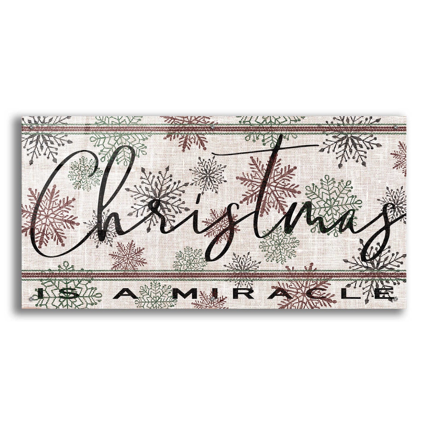 Epic Art 'Christmas is a Miracle' by Cindy Jacobs, Acrylic Glass Wall Art,48x24