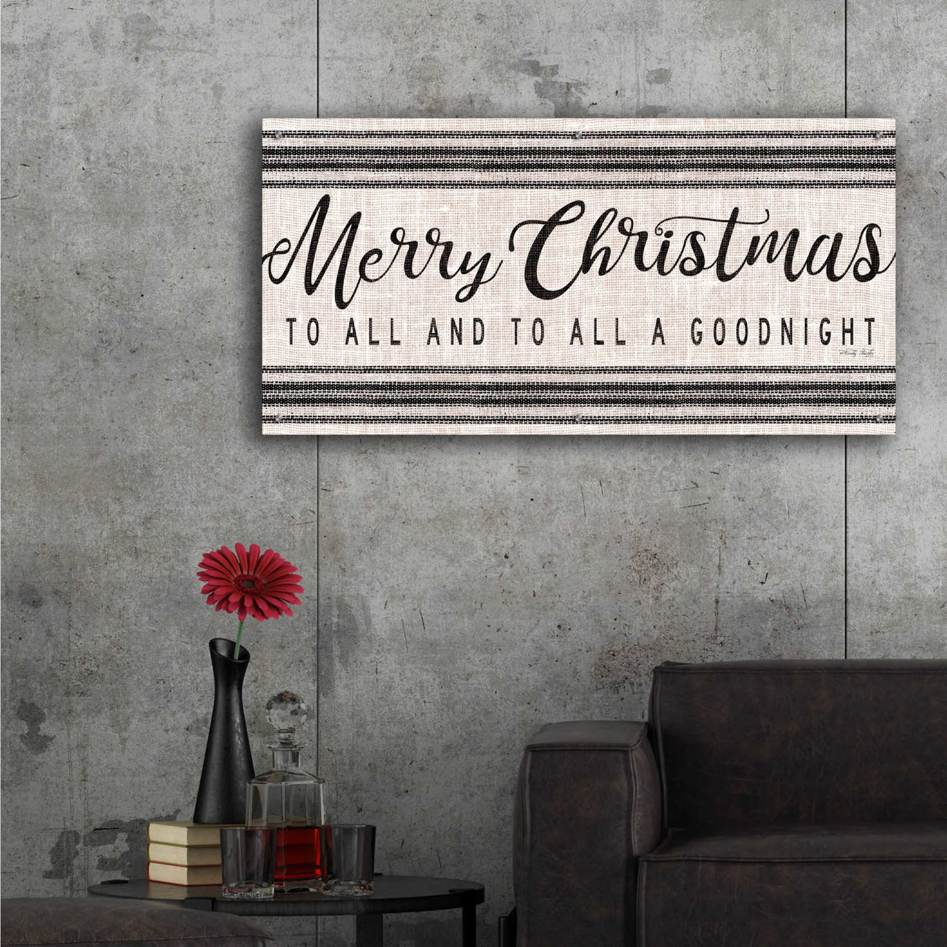 Epic Art 'Merry Christmas to All' by Cindy Jacobs, Acrylic Glass Wall Art,48x24