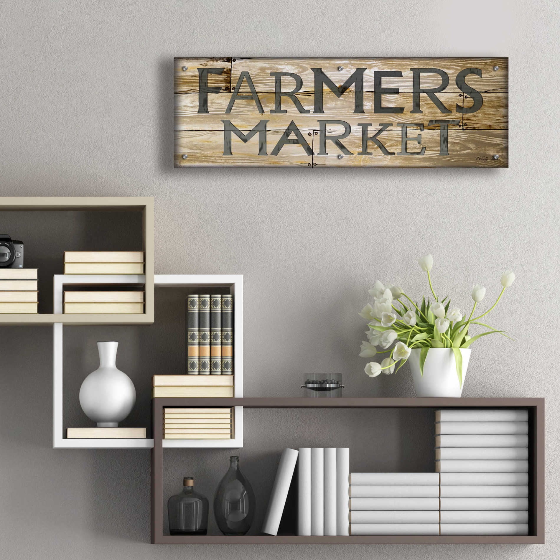 Epic Art 'Farmer's Market' by Cindy Jacobs, Acrylic Glass Wall Art,36x12