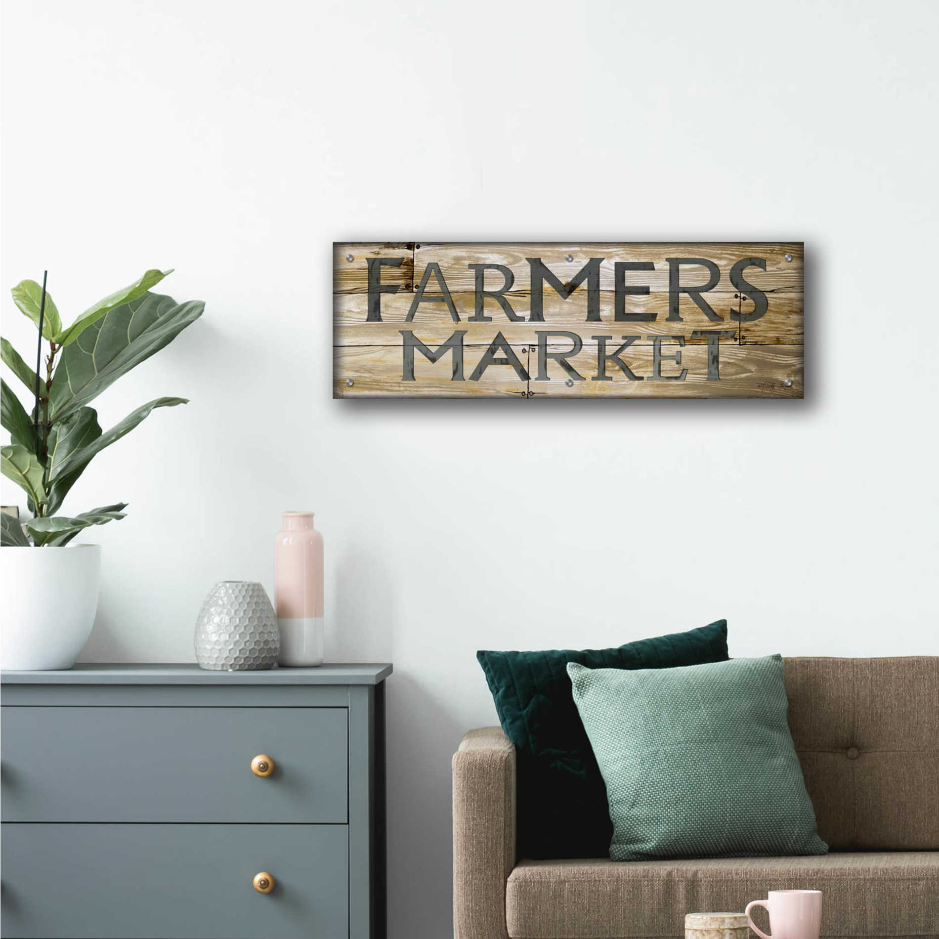 Epic Art 'Farmer's Market' by Cindy Jacobs, Acrylic Glass Wall Art,36x12