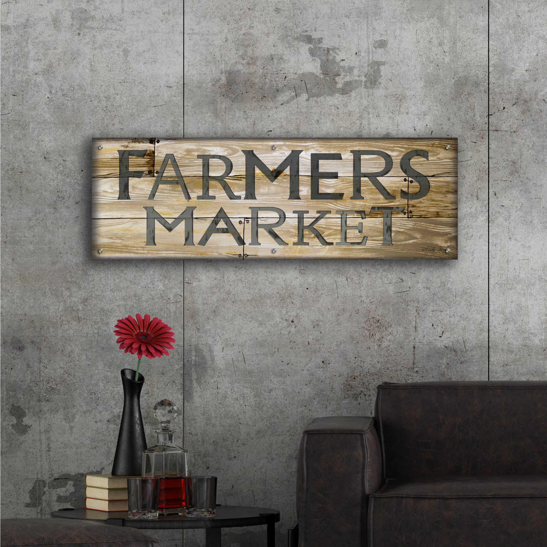 Epic Art 'Farmer's Market' by Cindy Jacobs, Acrylic Glass Wall Art,48x16