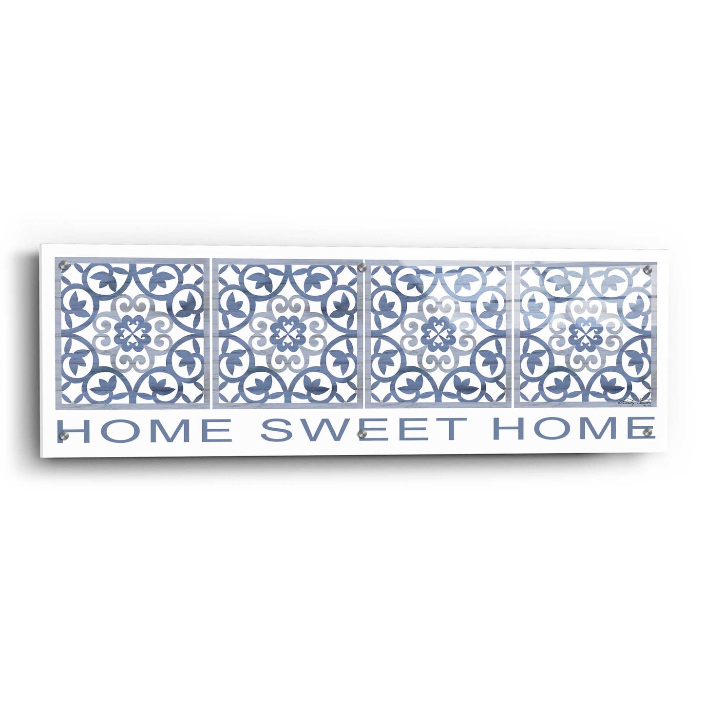 Epic Art 'Home Sweet Home Pattern' by Cindy Jacobs, Acrylic Glass Wall Art,36x12