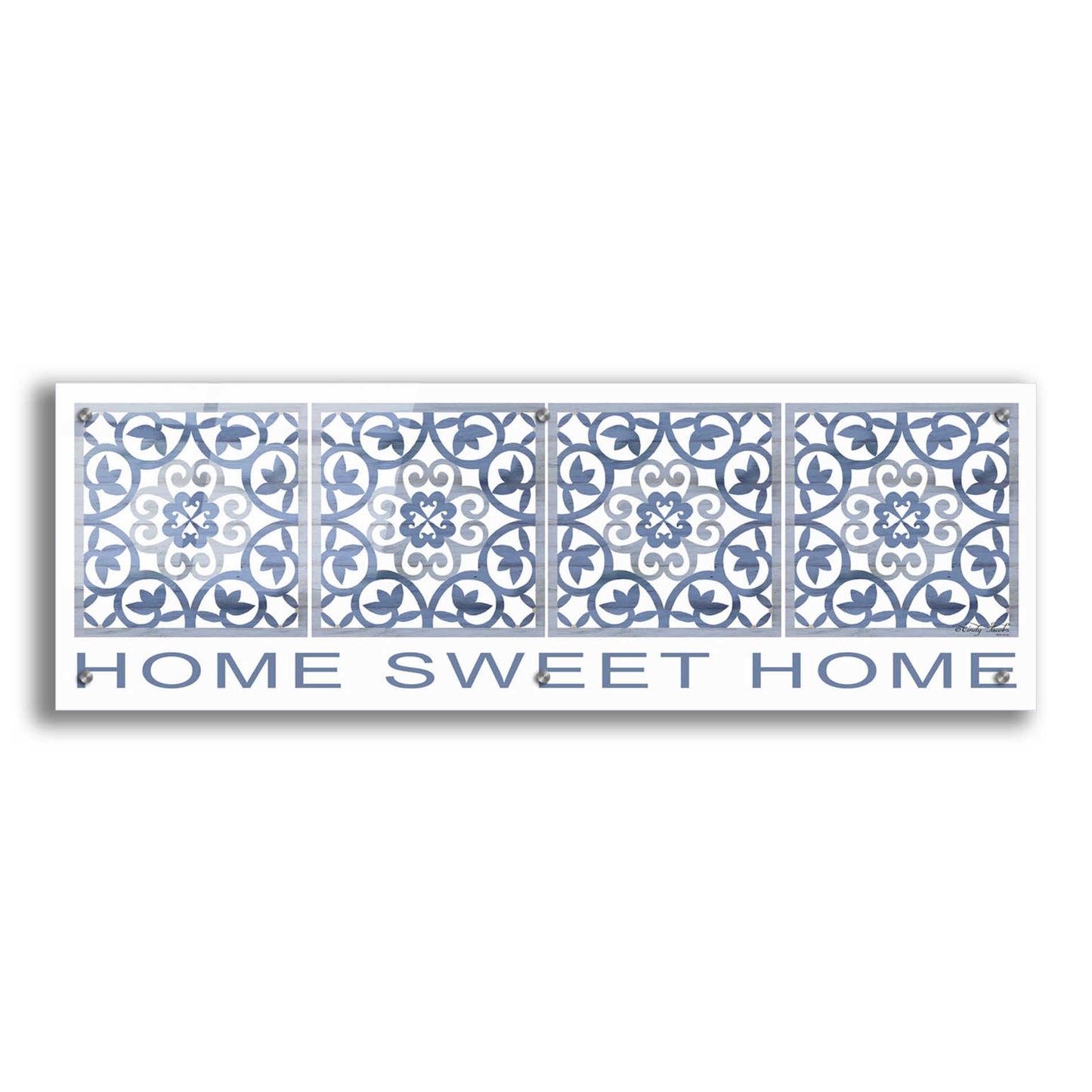 Epic Art 'Home Sweet Home Pattern' by Cindy Jacobs, Acrylic Glass Wall Art,36x12