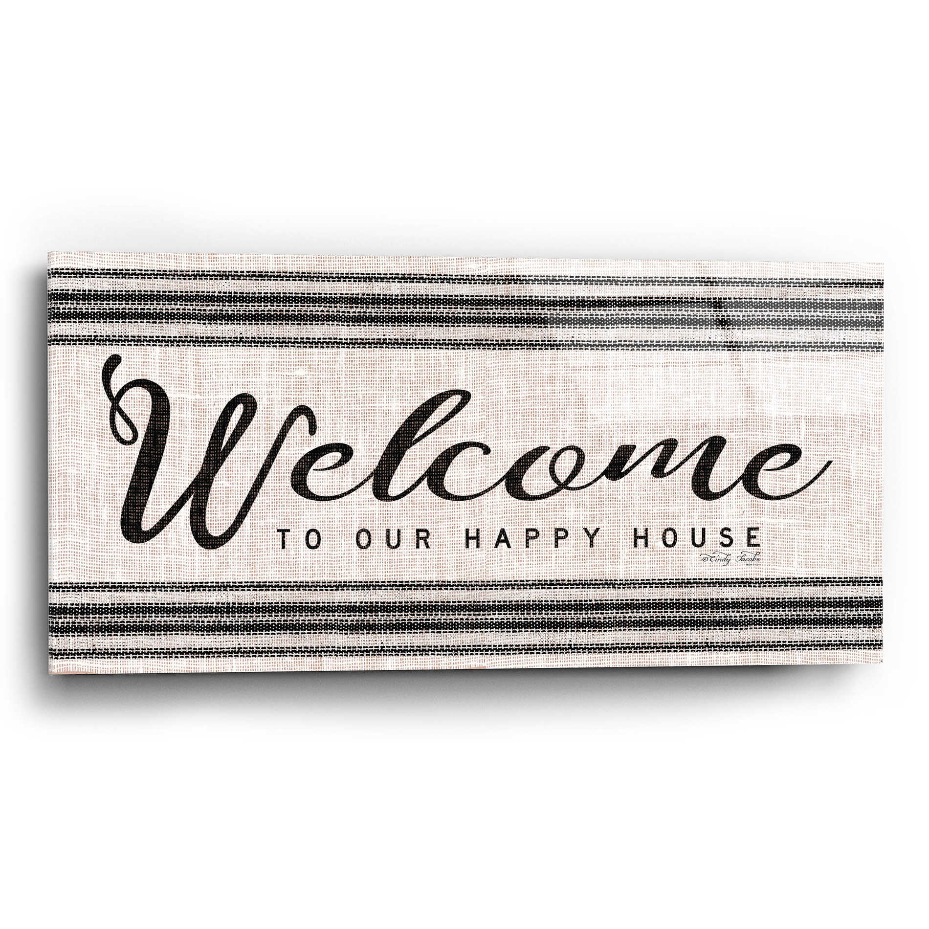 Epic Art 'Welcome to Our Happy Place' by Cindy Jacobs, Acrylic Glass Wall Art,24x12