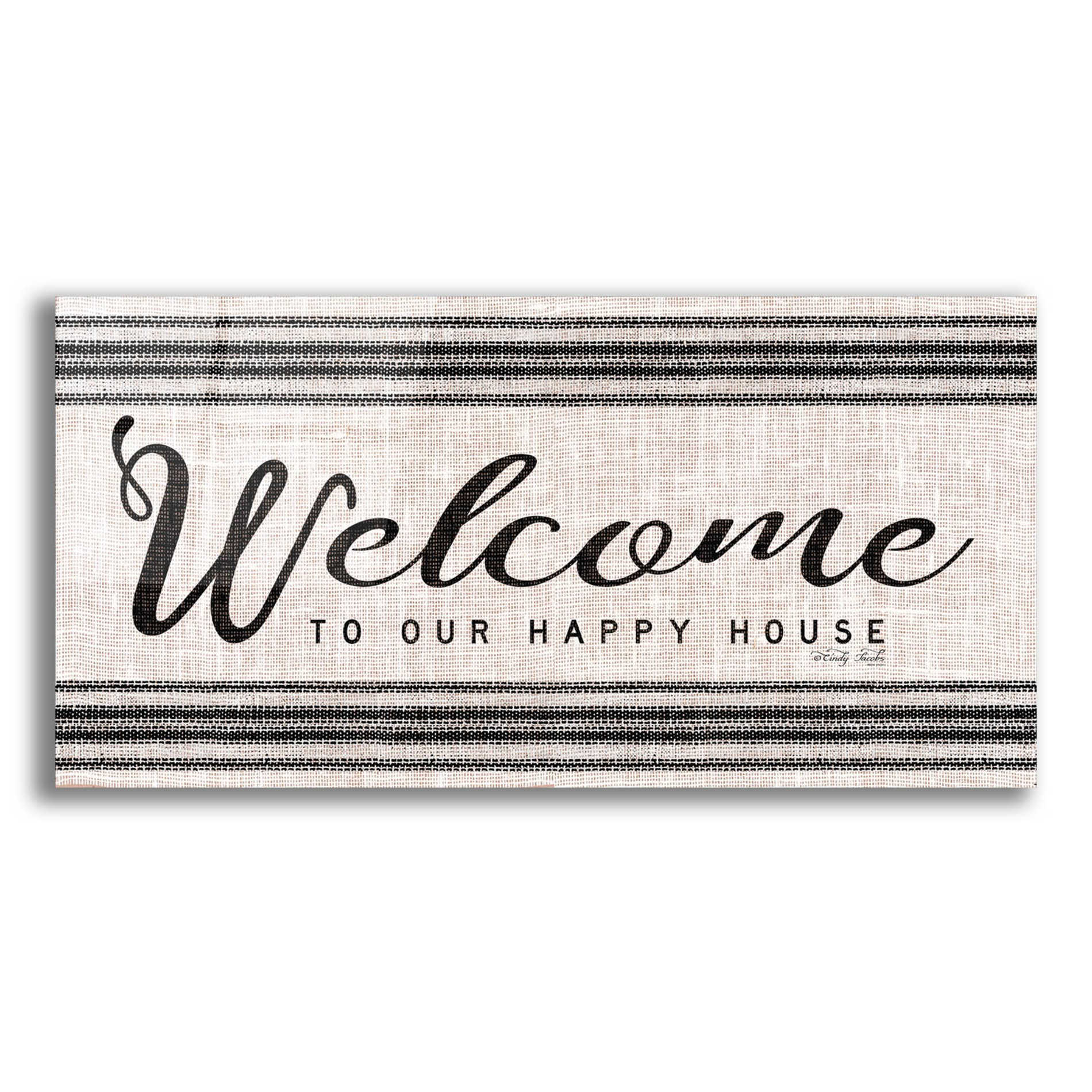 Epic Art 'Welcome to Our Happy Place' by Cindy Jacobs, Acrylic Glass Wall Art,24x12