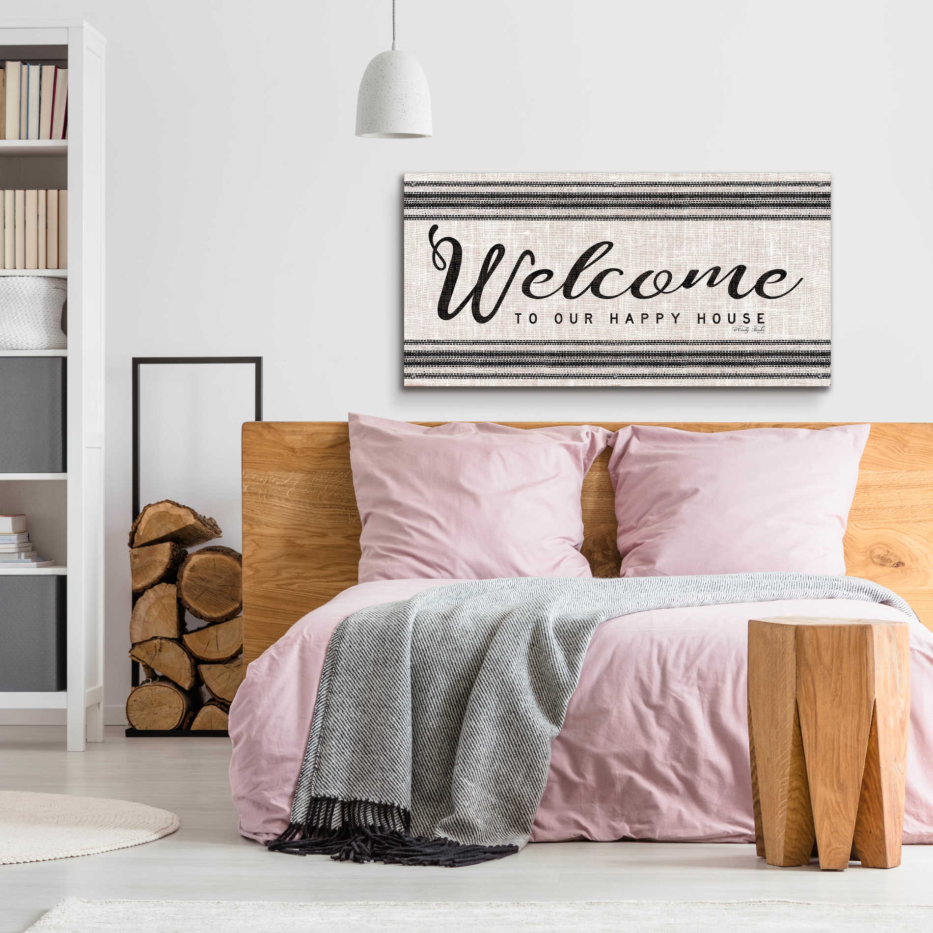 Epic Art 'Welcome to Our Happy Place' by Cindy Jacobs, Acrylic Glass Wall Art,48x24