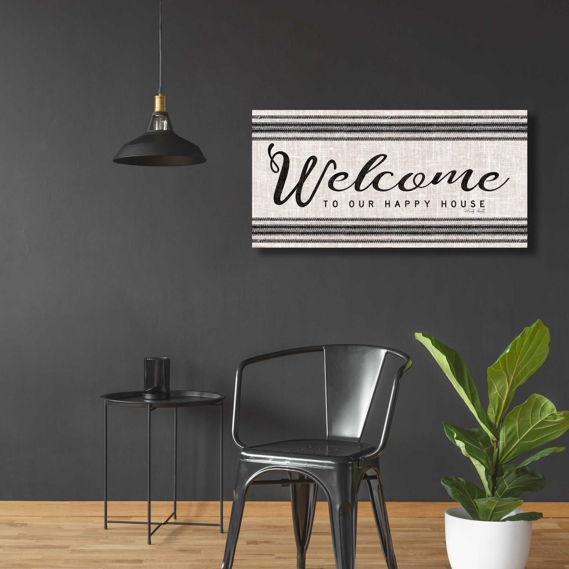 Epic Art 'Welcome to Our Happy Place' by Cindy Jacobs, Acrylic Glass Wall Art,48x24