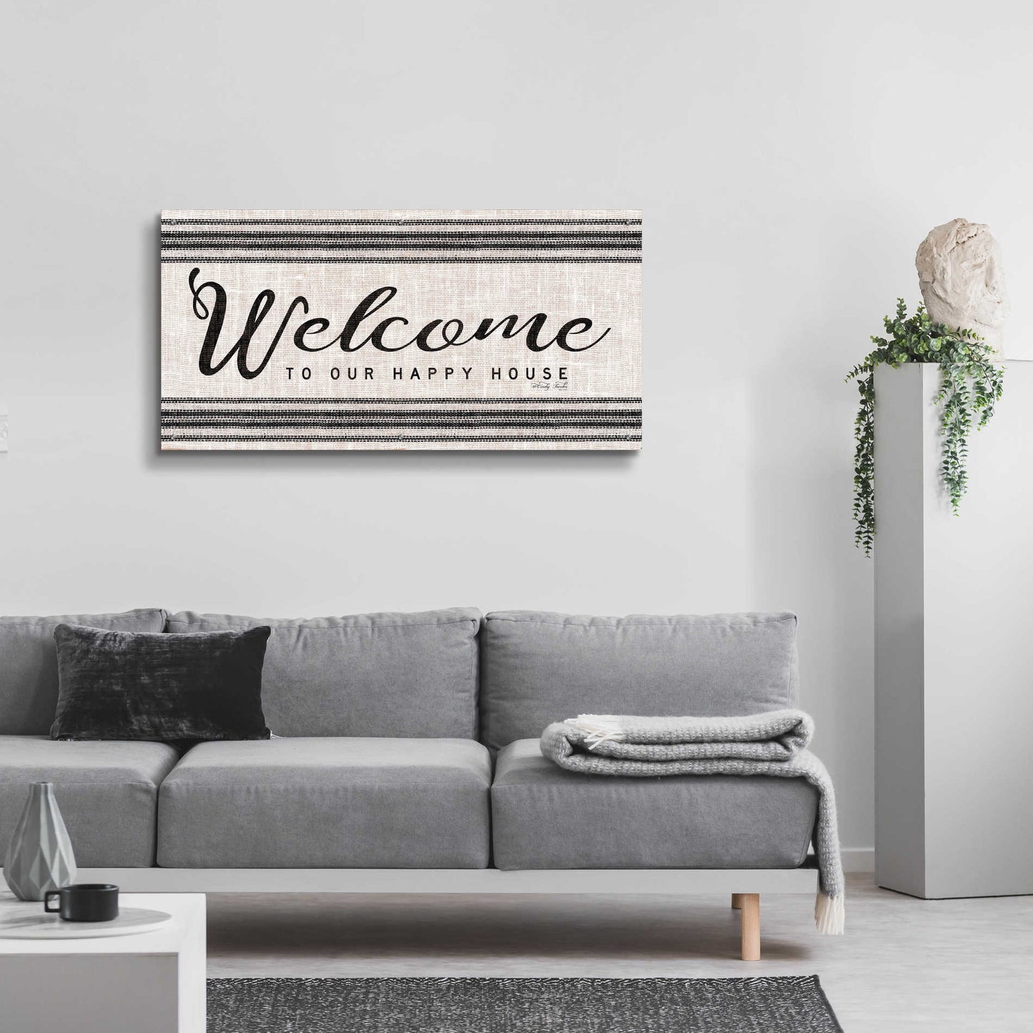 Epic Art 'Welcome to Our Happy Place' by Cindy Jacobs, Acrylic Glass Wall Art,48x24