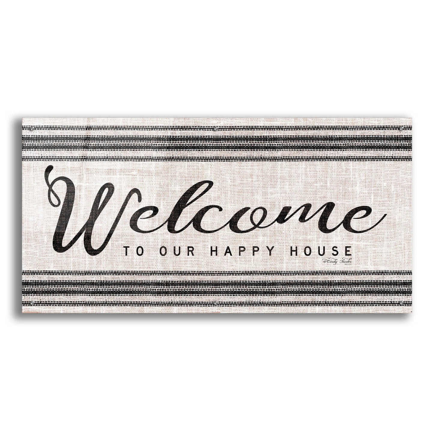 Epic Art 'Welcome to Our Happy Place' by Cindy Jacobs, Acrylic Glass Wall Art,48x24