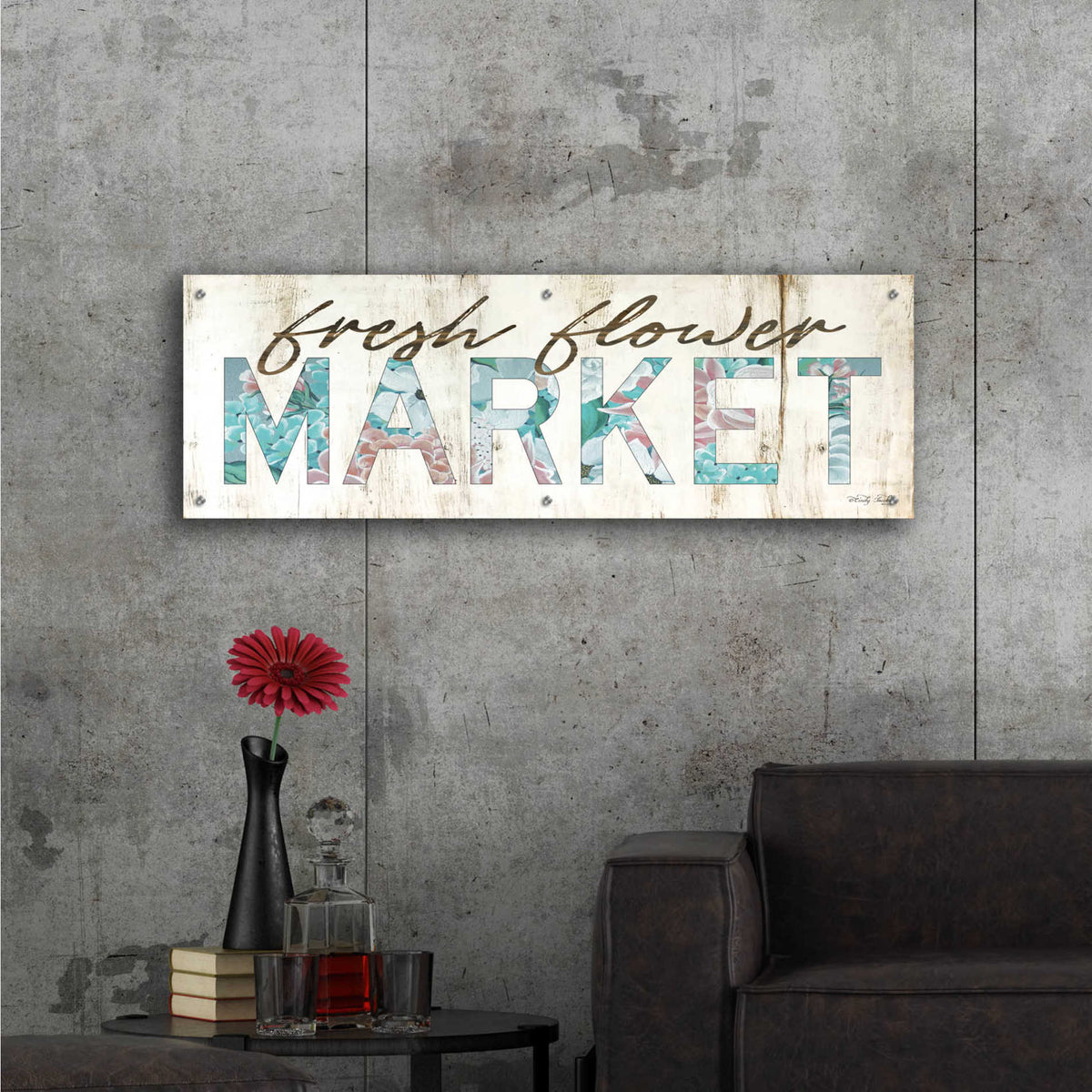 Epic Art 'Fresh Flower Market' by Cindy Jacobs, Acrylic Glass Wall Art,48x16