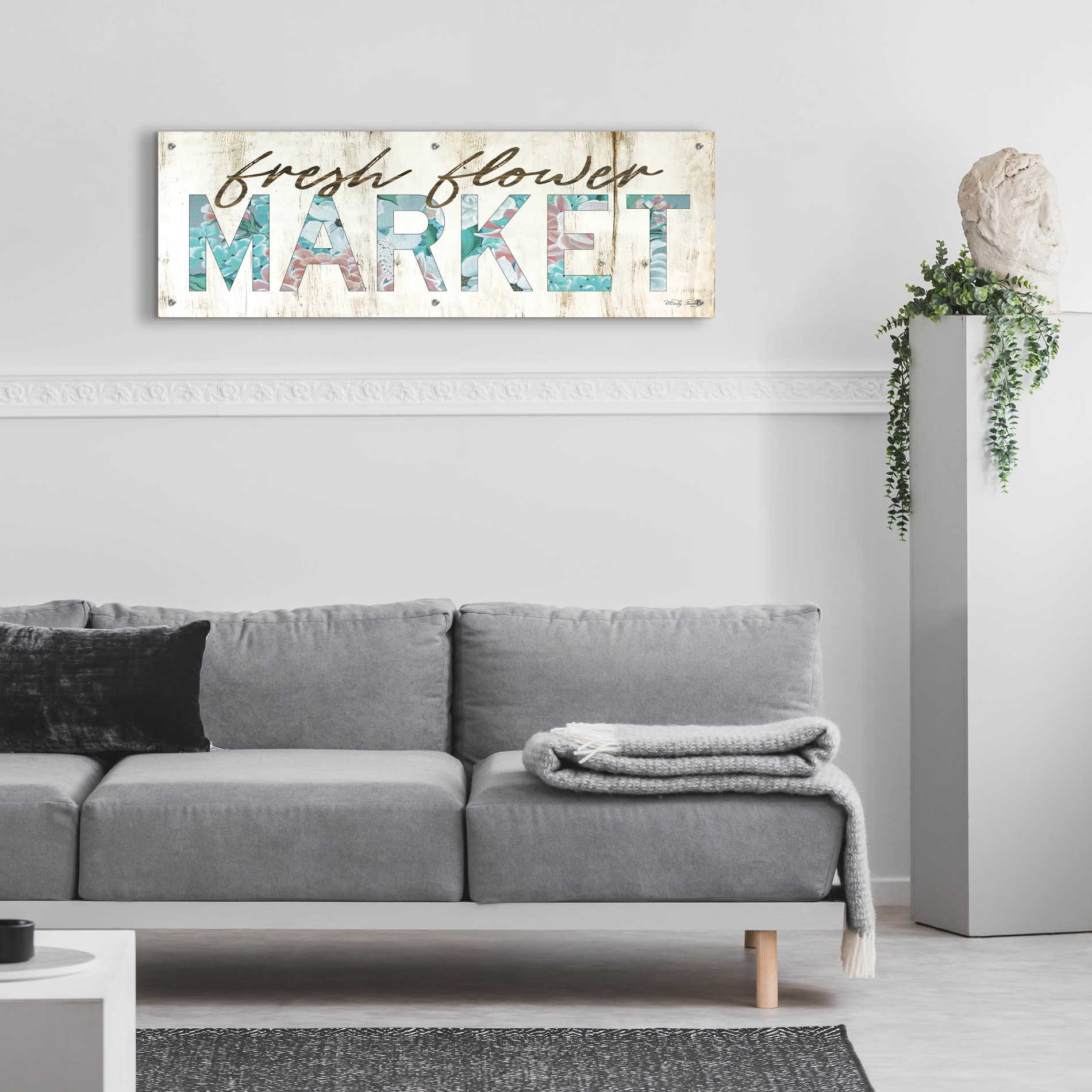 Epic Art 'Fresh Flower Market' by Cindy Jacobs, Acrylic Glass Wall Art,48x16