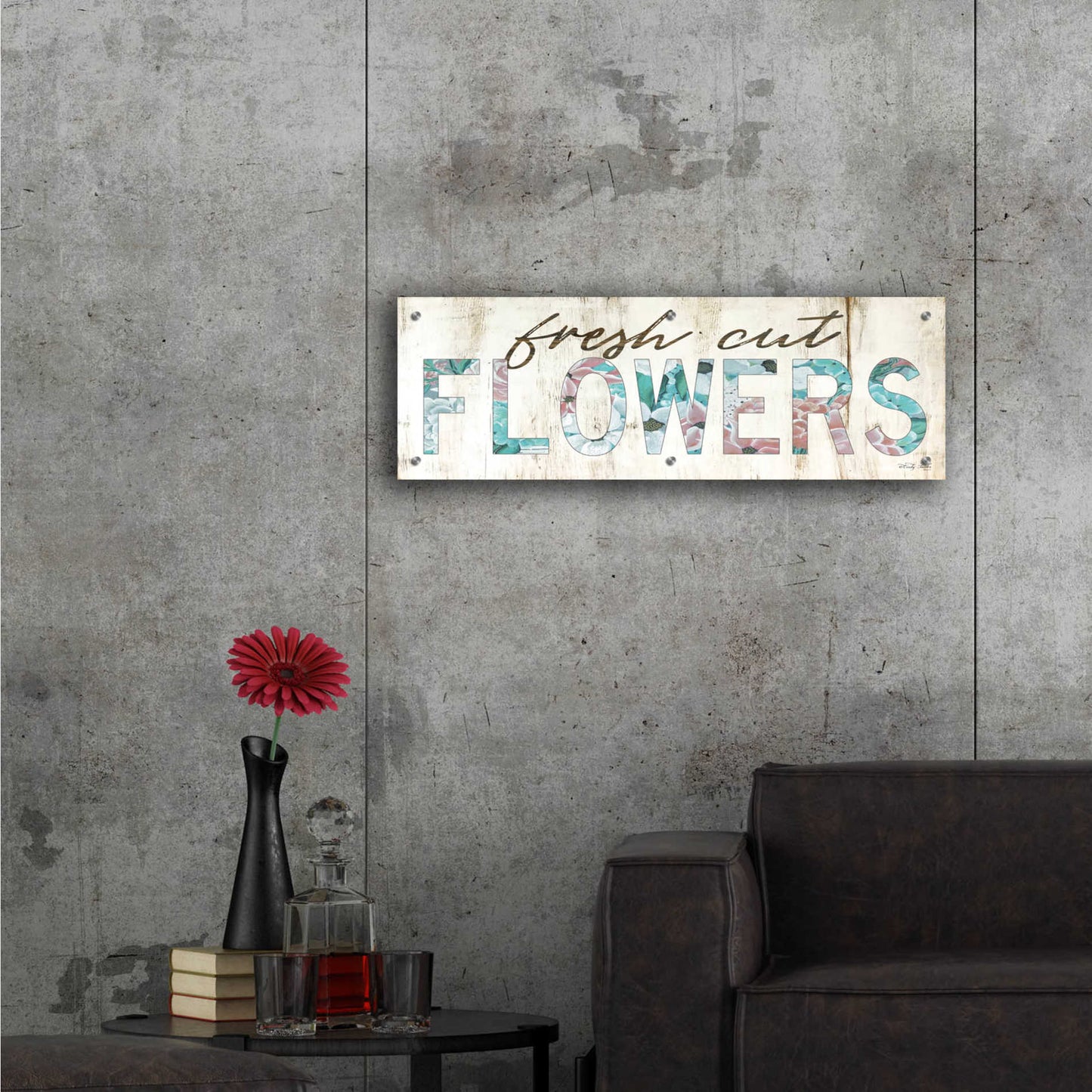 Epic Art 'Fresh Cut Flowers' by Cindy Jacobs, Acrylic Glass Wall Art,36x12