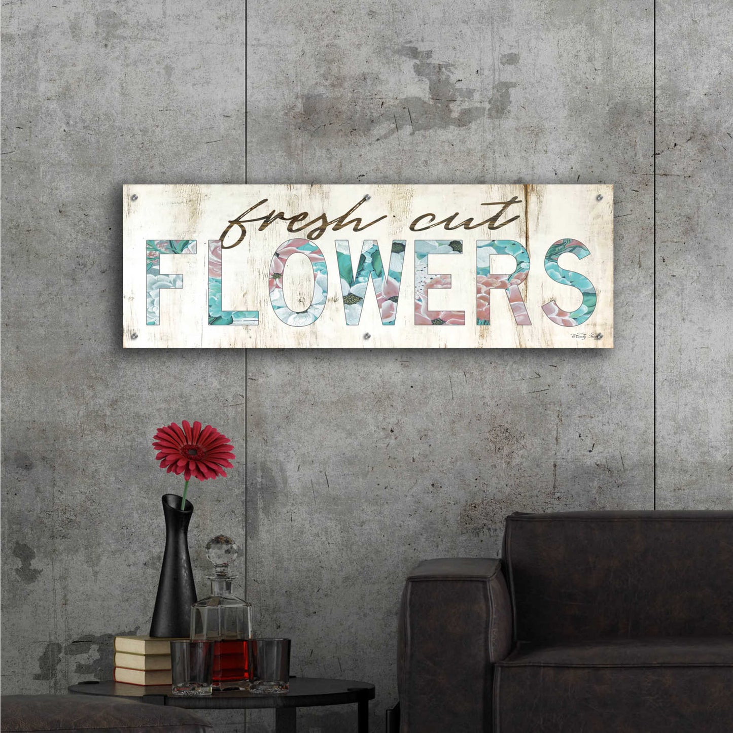 Epic Art 'Fresh Cut Flowers' by Cindy Jacobs, Acrylic Glass Wall Art,48x16