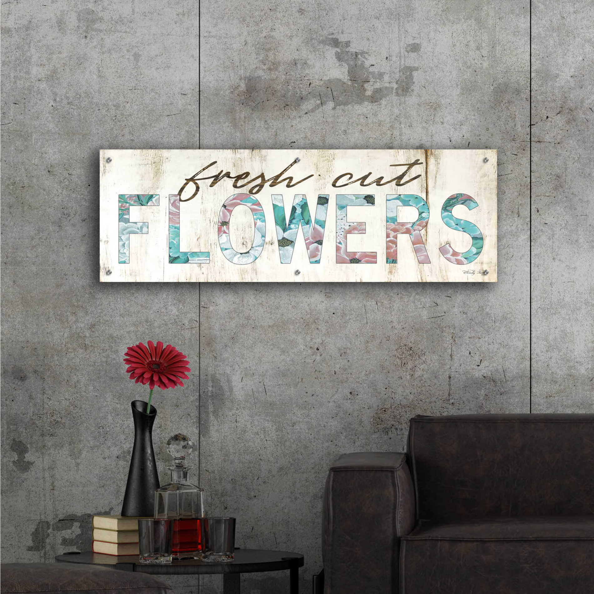 Epic Art 'Fresh Cut Flowers' by Cindy Jacobs, Acrylic Glass Wall Art,48x16