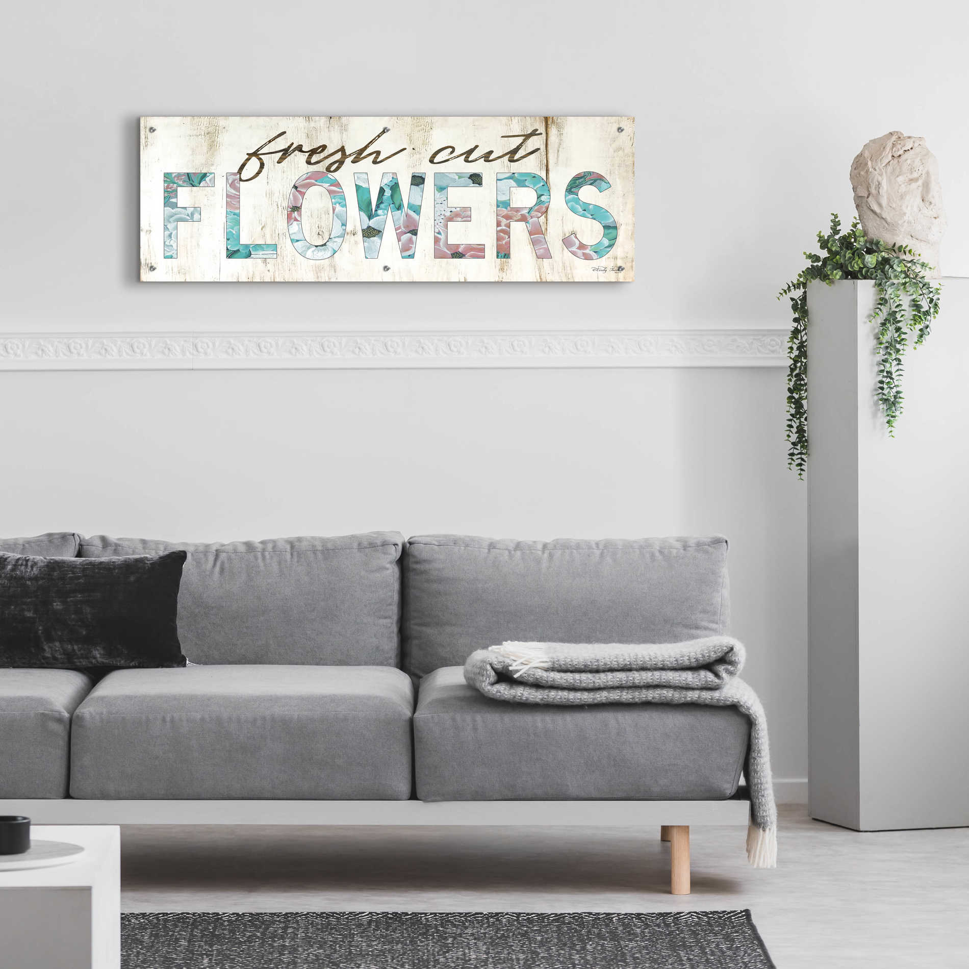 Epic Art 'Fresh Cut Flowers' by Cindy Jacobs, Acrylic Glass Wall Art,48x16