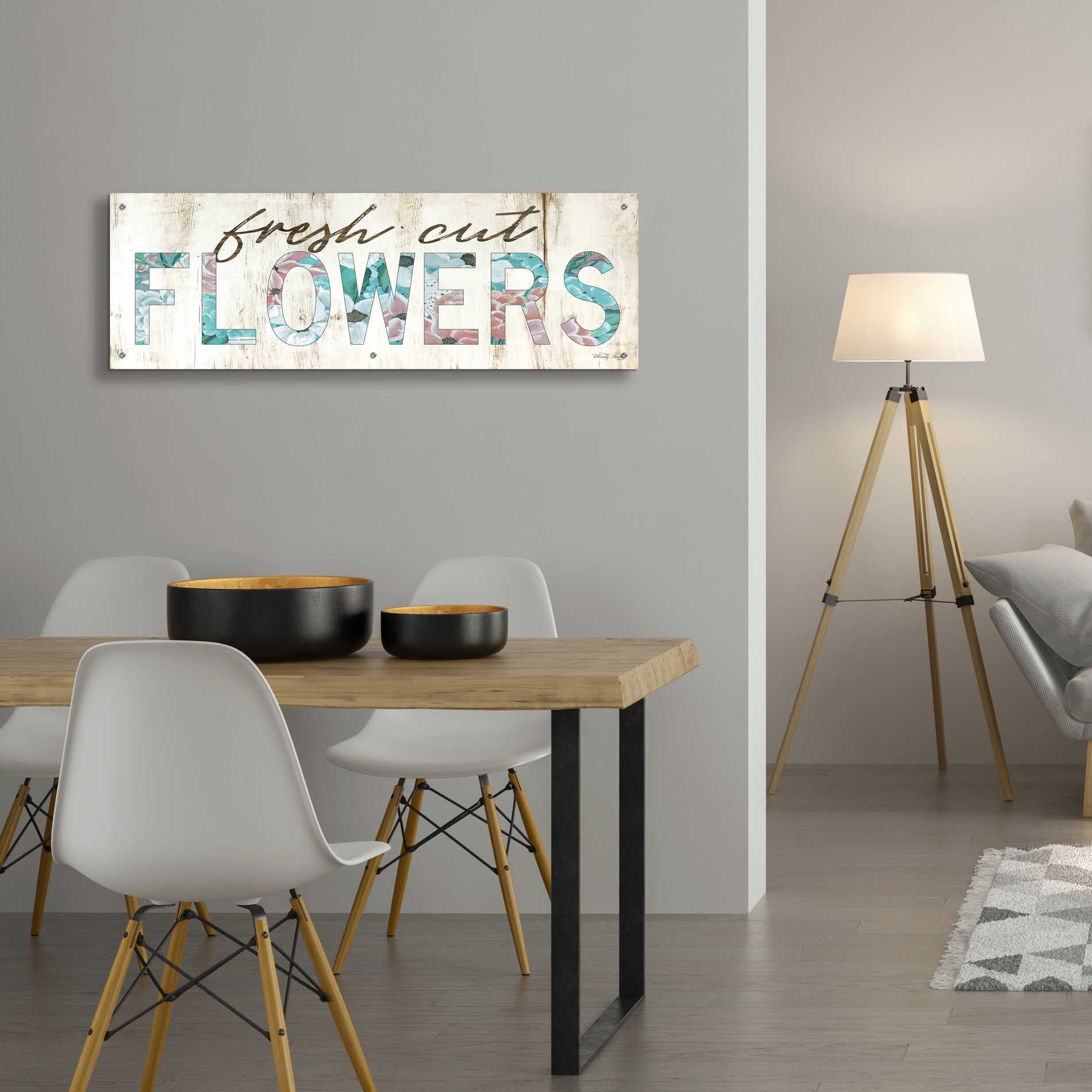 Epic Art 'Fresh Cut Flowers' by Cindy Jacobs, Acrylic Glass Wall Art,48x16