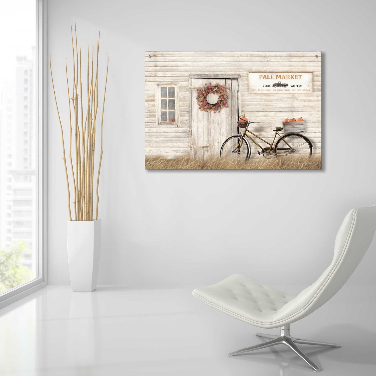 Epic Art 'Pumpkin Bicycle' by Lori Deiter Acrylic Glass Wall Art,36x24