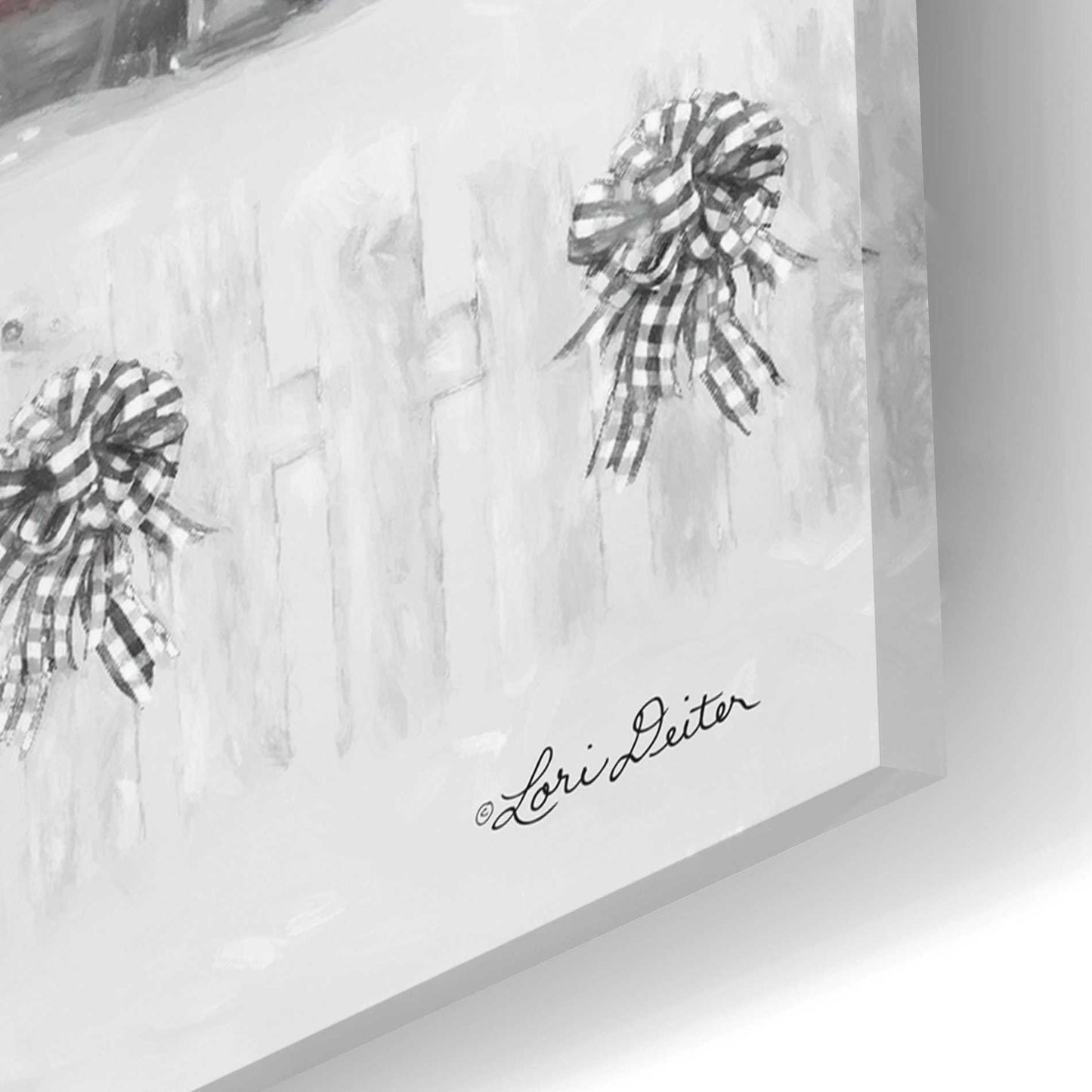 Epic Art 'Barn with Fence and Bows' by Lori Deiter Acrylic Glass Wall Art,24x16