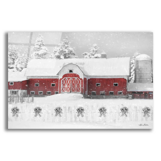 Epic Art 'Barn with Fence and Bows' by Lori Deiter Acrylic Glass Wall Art