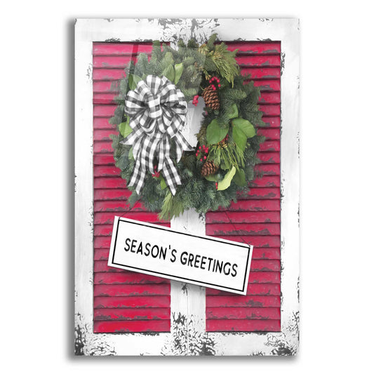 Epic Art 'Christmas Shutters with Wreath I' by Lori Deiter Acrylic Glass Wall Art