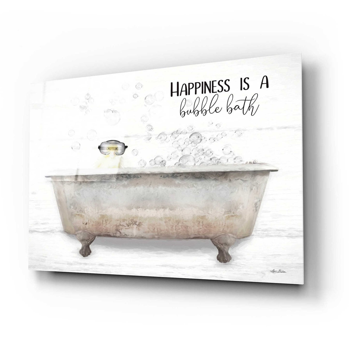 Epic Art 'Happiness Bubble Bath' by Lori Deiter Acrylic Glass Wall Art,24x16