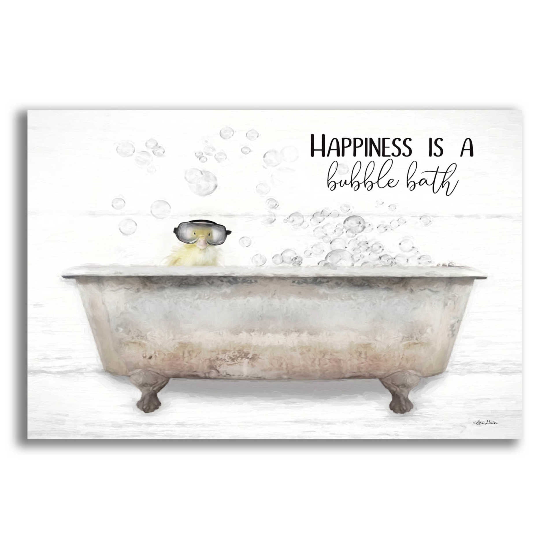 Epic Art 'Happiness Bubble Bath' by Lori Deiter Acrylic Glass Wall Art,24x16