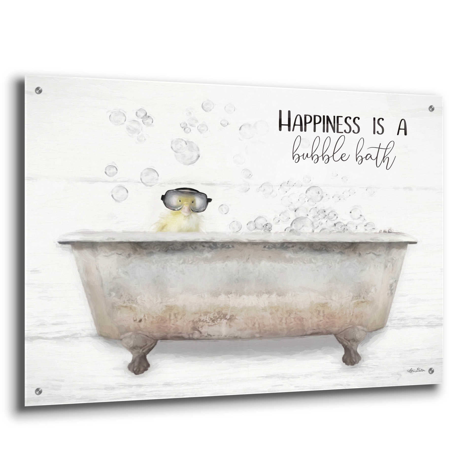 Epic Art 'Happiness Bubble Bath' by Lori Deiter Acrylic Glass Wall Art,36x24