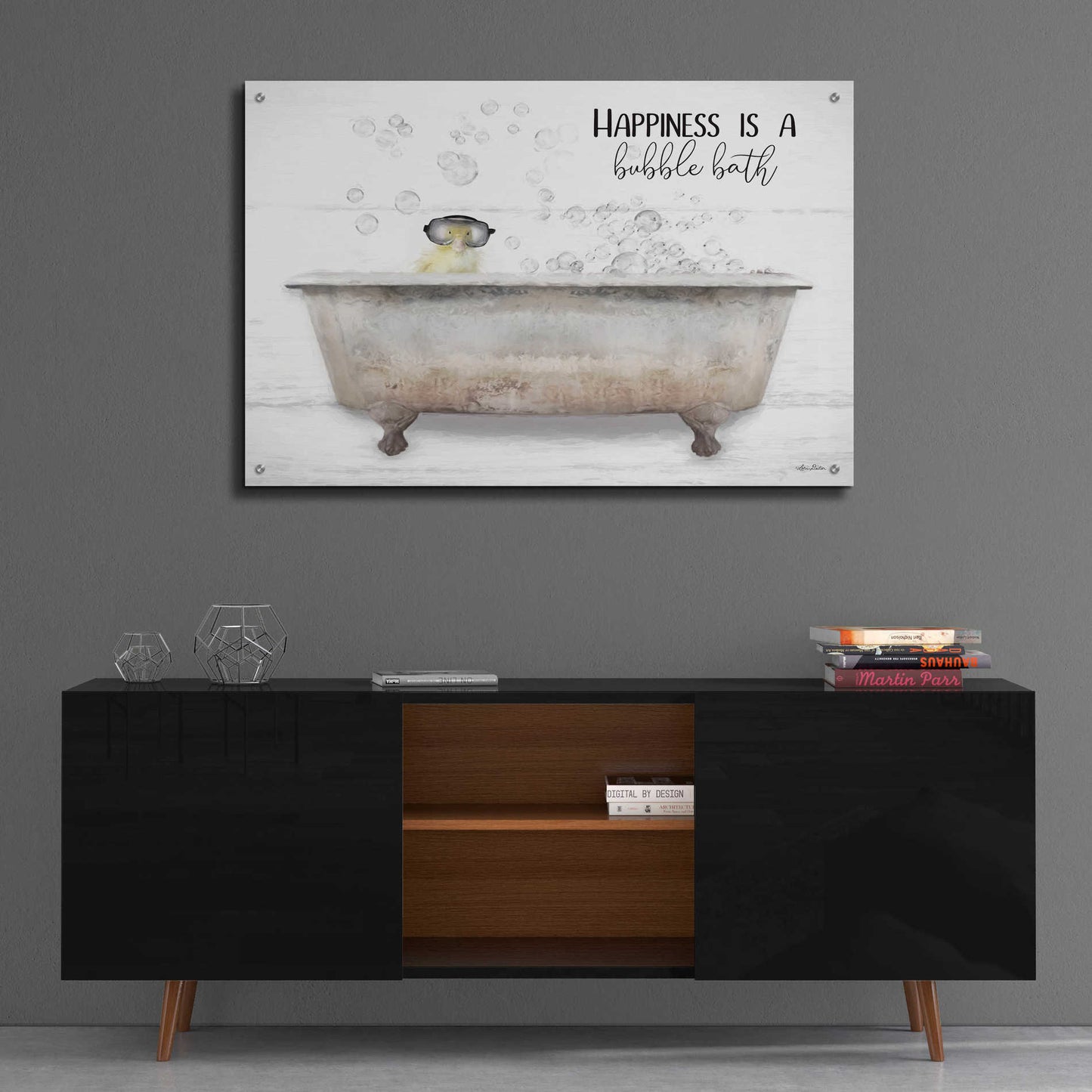 Epic Art 'Happiness Bubble Bath' by Lori Deiter Acrylic Glass Wall Art,36x24