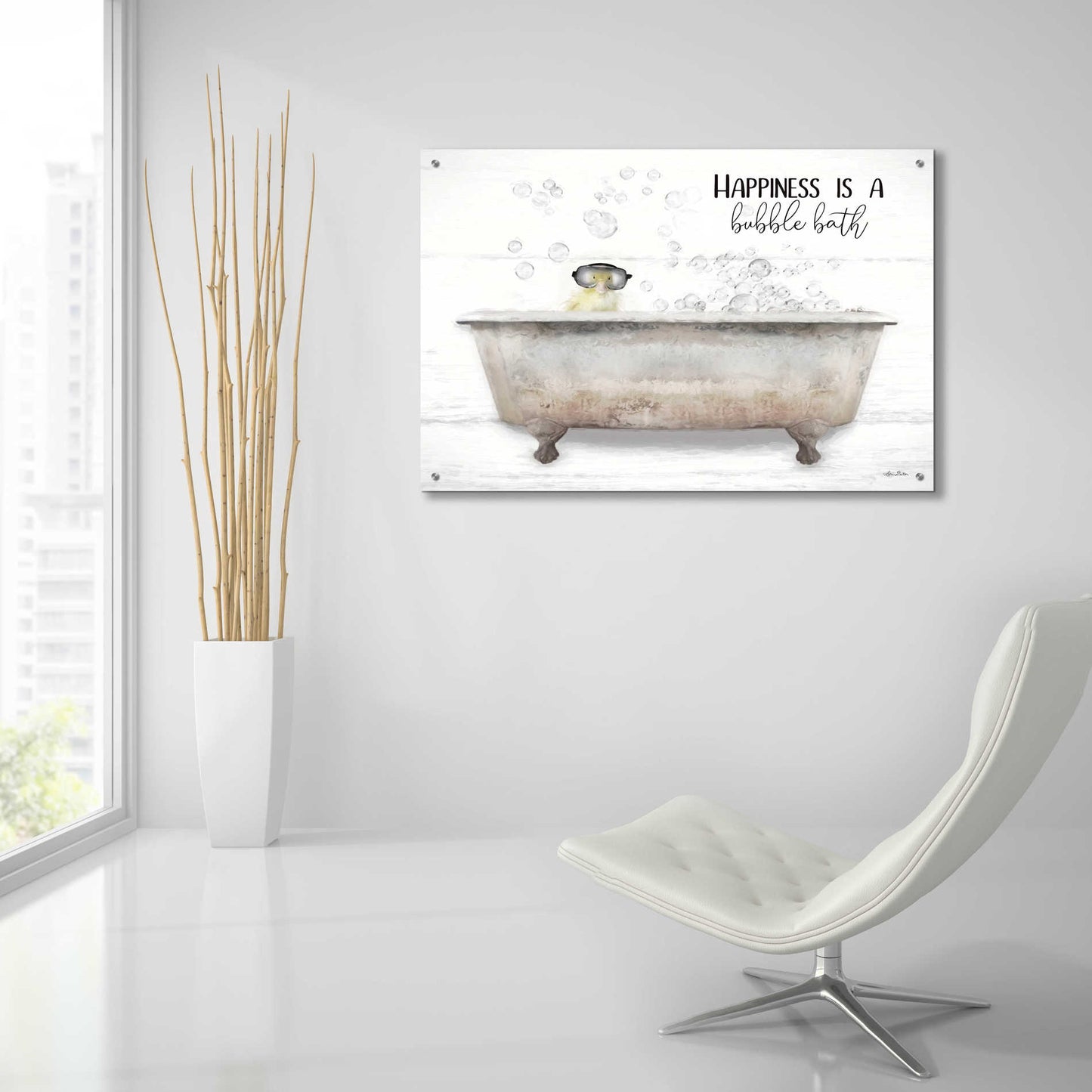 Epic Art 'Happiness Bubble Bath' by Lori Deiter Acrylic Glass Wall Art,36x24