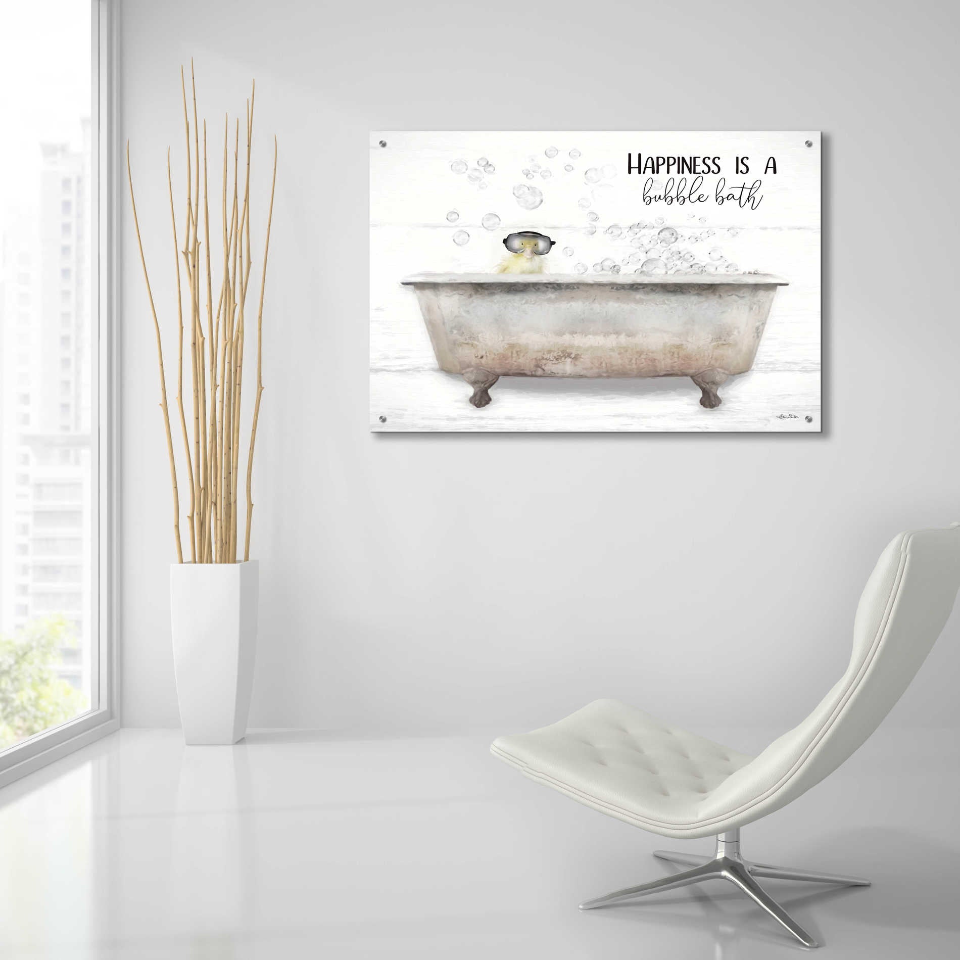 Epic Art 'Happiness Bubble Bath' by Lori Deiter Acrylic Glass Wall Art,36x24
