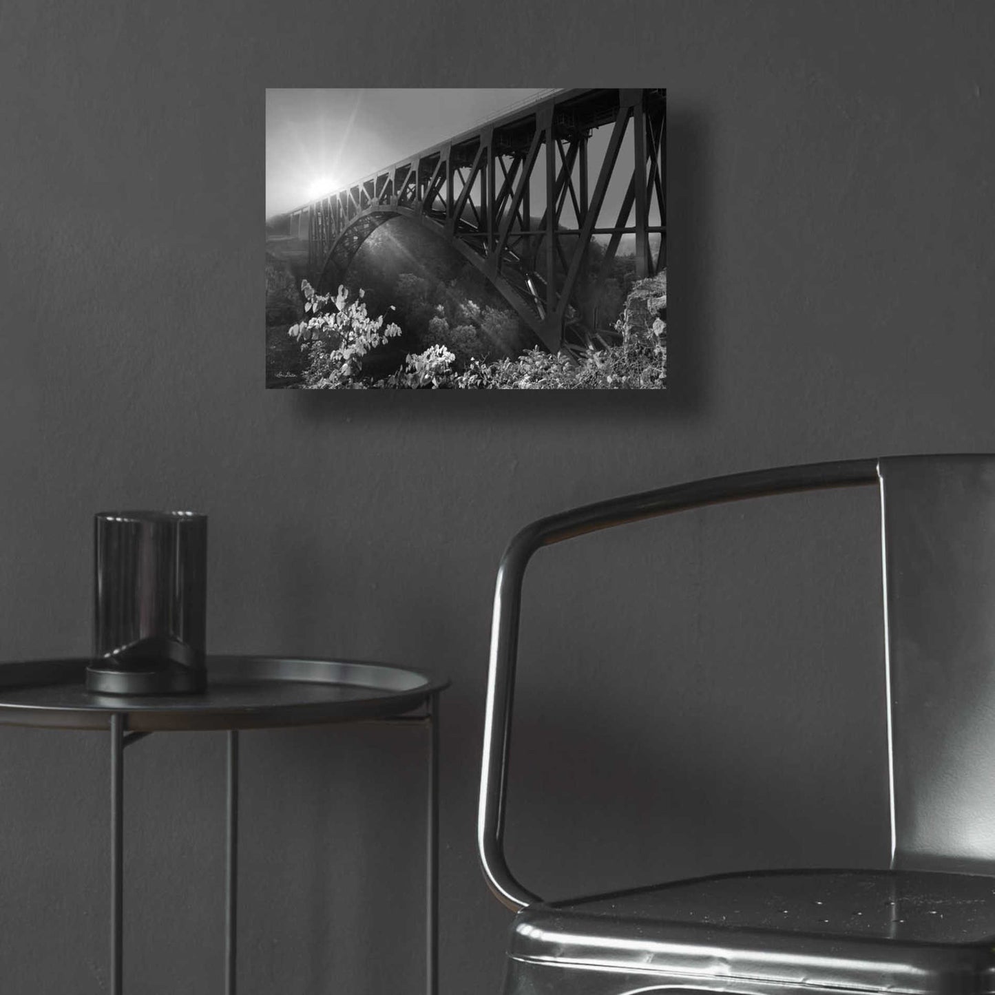 Epic Art 'Sunrise at Letchworth Black & White' by Lori Deiter Acrylic Glass Wall Art,16x12