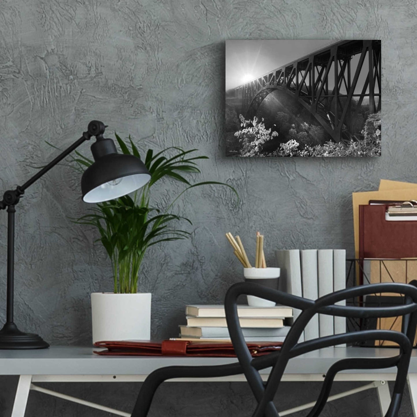 Epic Art 'Sunrise at Letchworth Black & White' by Lori Deiter Acrylic Glass Wall Art,16x12