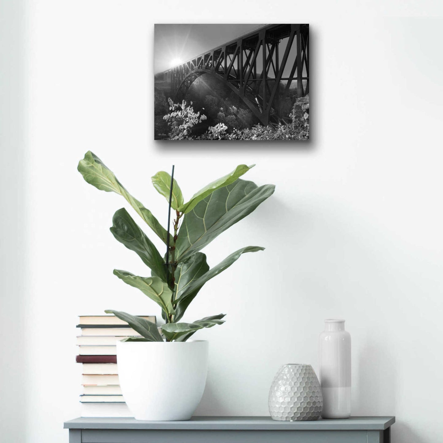 Epic Art 'Sunrise at Letchworth Black & White' by Lori Deiter Acrylic Glass Wall Art,16x12