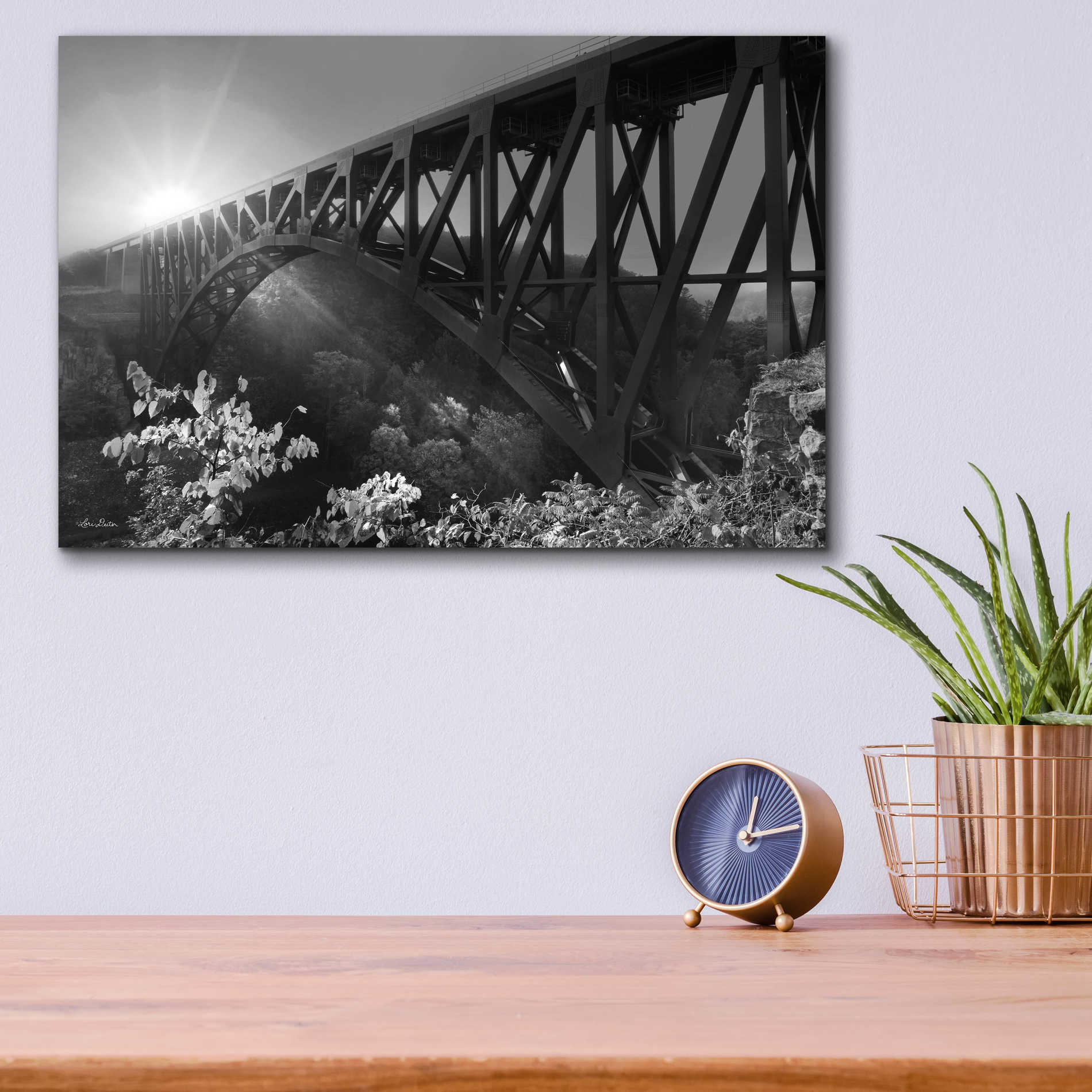 Epic Art 'Sunrise at Letchworth Black & White' by Lori Deiter Acrylic Glass Wall Art,16x12