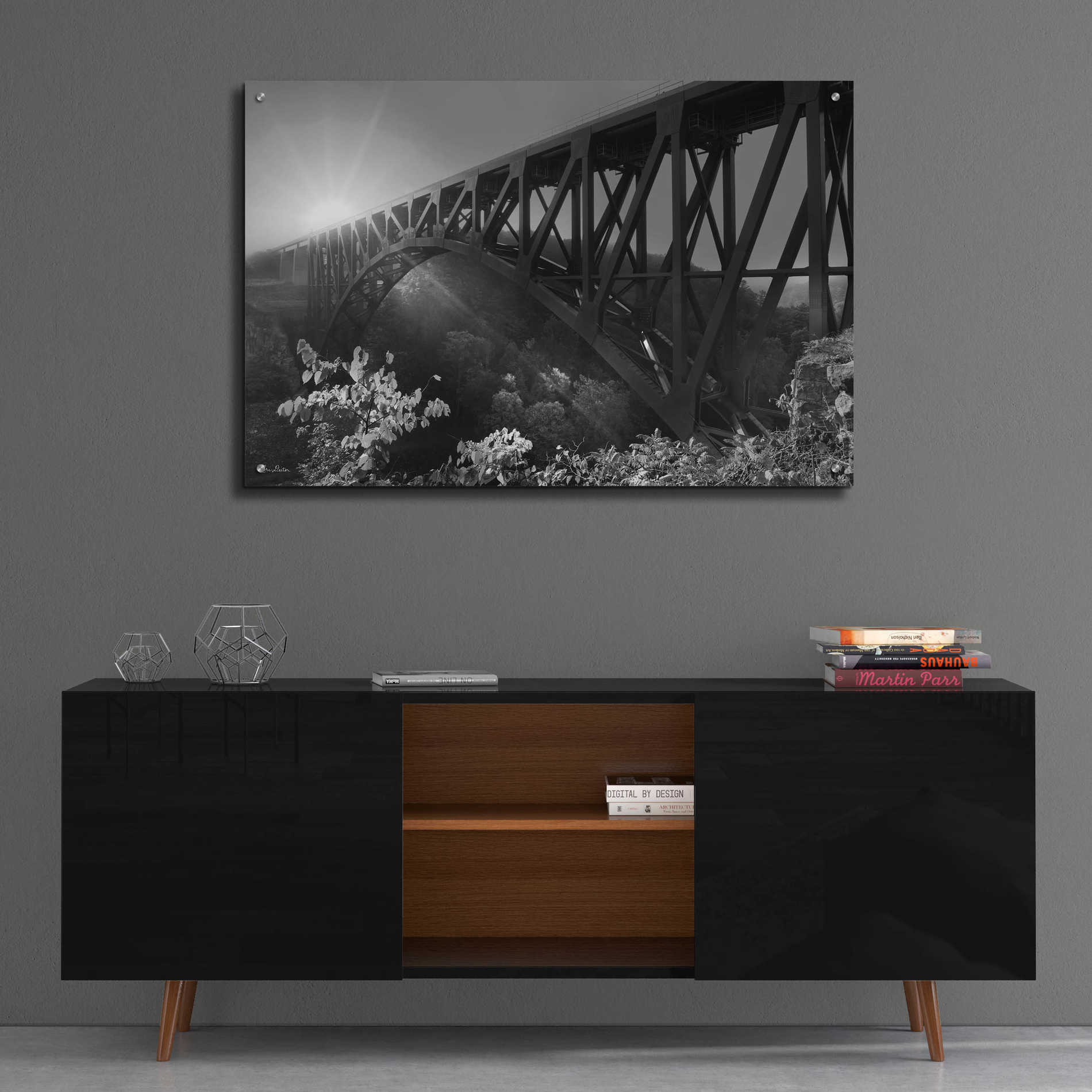 Epic Art 'Sunrise at Letchworth Black & White' by Lori Deiter Acrylic Glass Wall Art,36x24