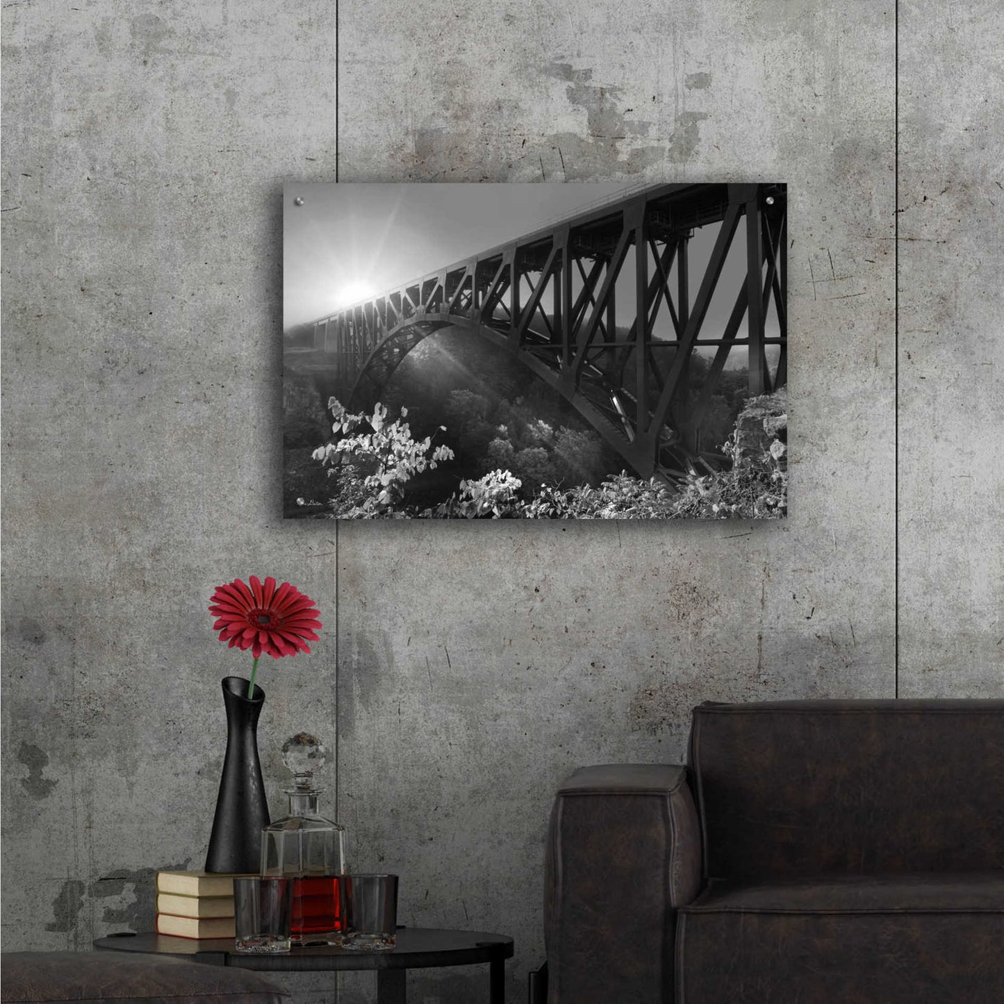 Epic Art 'Sunrise at Letchworth Black & White' by Lori Deiter Acrylic Glass Wall Art,36x24